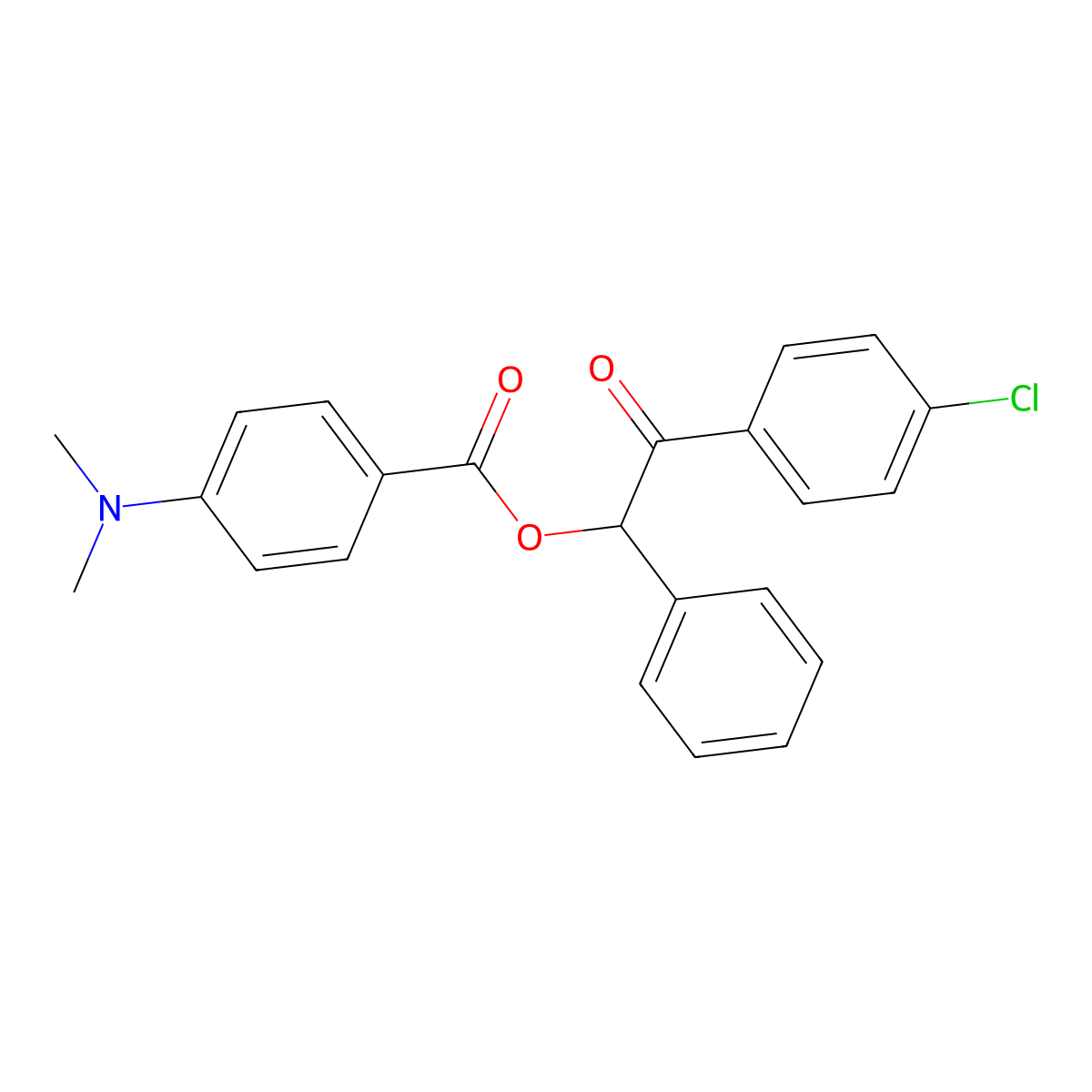 2-(4-Chlorophenyl)-2-oxo-1-phenylethyl 4-(dimethylamino)benzoate molecular structure, CAS 650595-34-9
