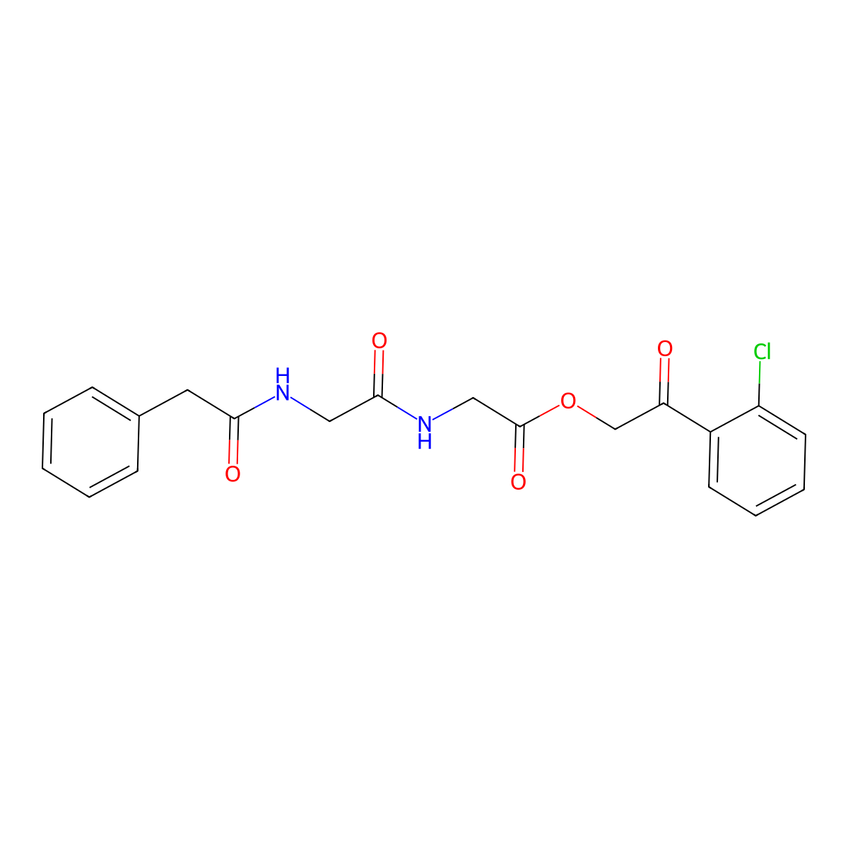 2-(2-chlorophenyl)-2-oxoethyl N-(phenylacetyl)glycylglycinate molecular structure, CAS 650595-56-5