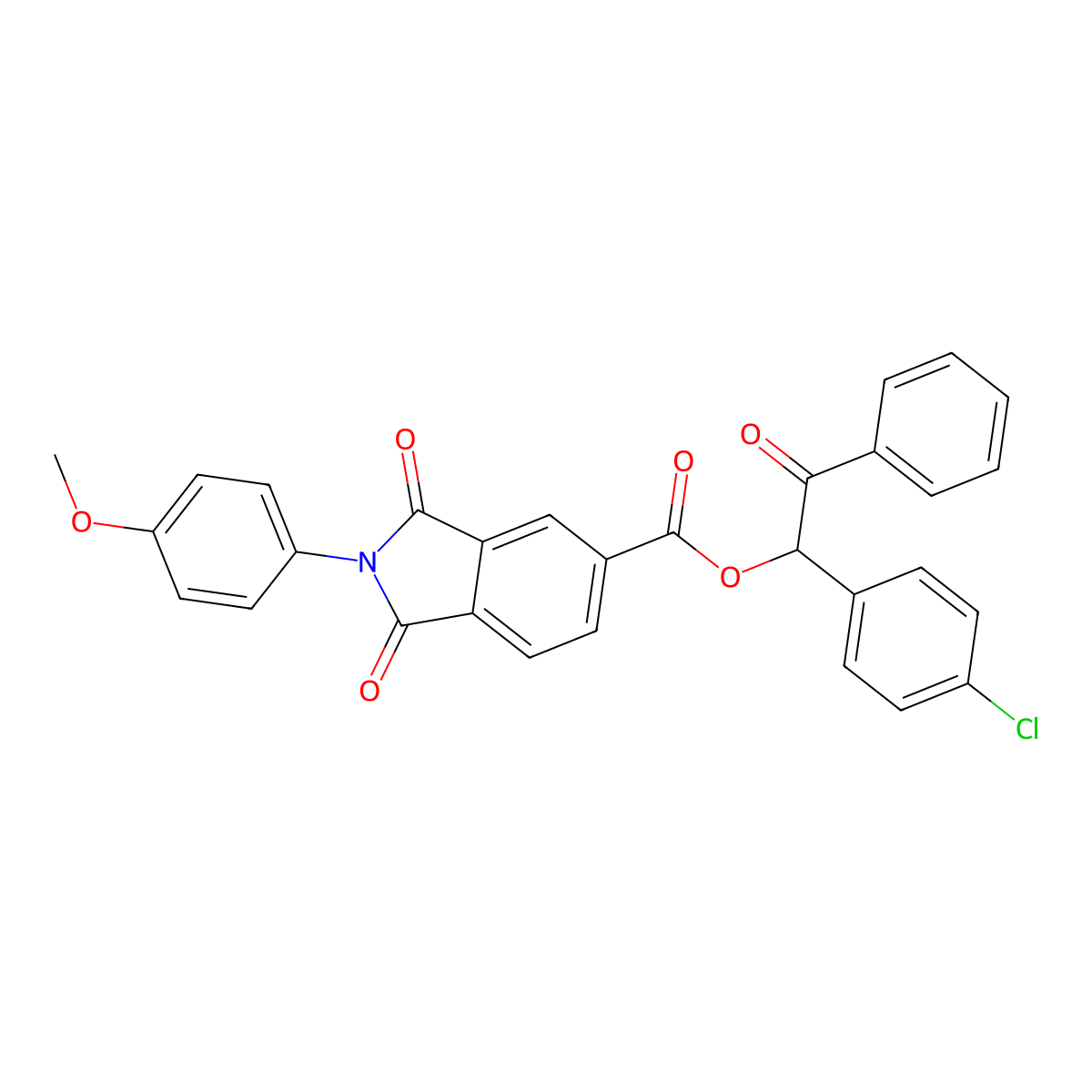 1-(4-Chlorophenyl)-2-oxo-2-phenylethyl 2-(4-methoxyphenyl)-1,3-dioxo-5-isoindolinecarboxylate molecular structure, CAS 650595-70-3