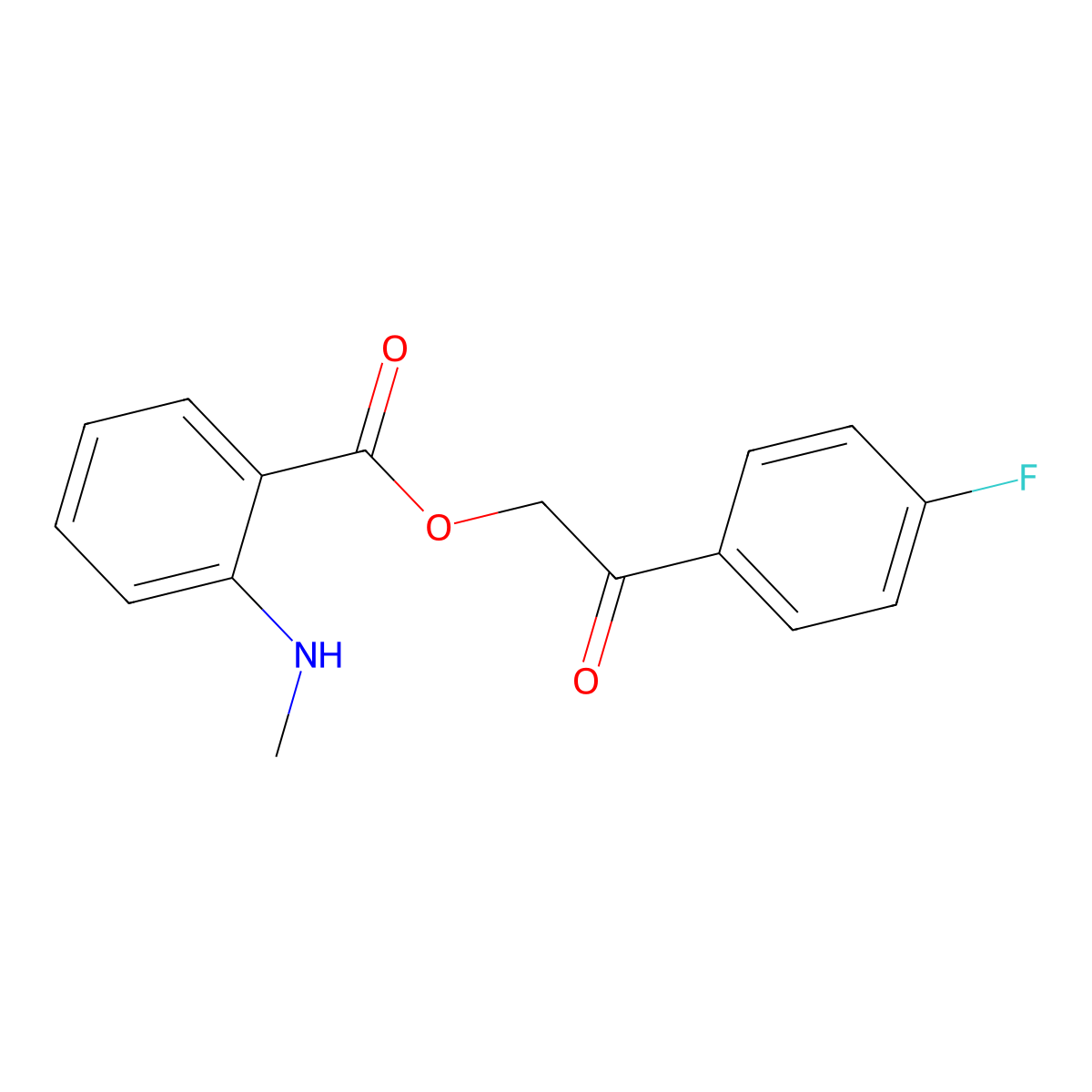 2-(4-Fluorophenyl)-2-oxoethyl 2-(methylamino)benzoate molecular structure, CAS 650595-97-4