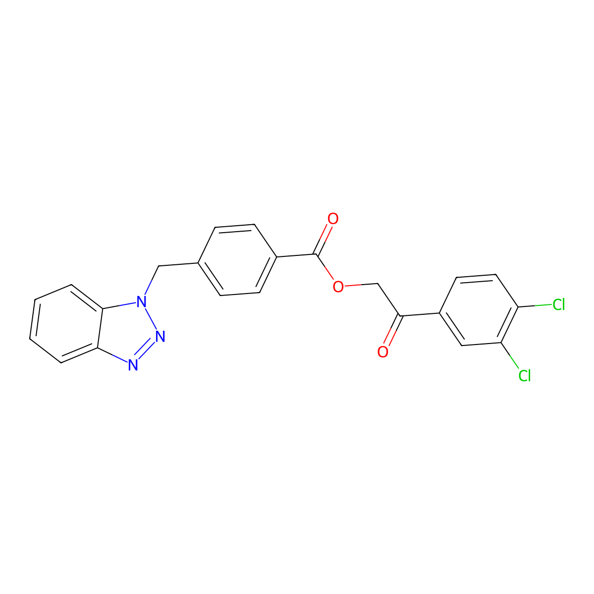 2-(3,4-dichlorophenyl)-2-oxoethyl 4-(1H-1,2,3-benzotriazol-1-ylmethyl)benzoate molecular structure, CAS 650596-07-9