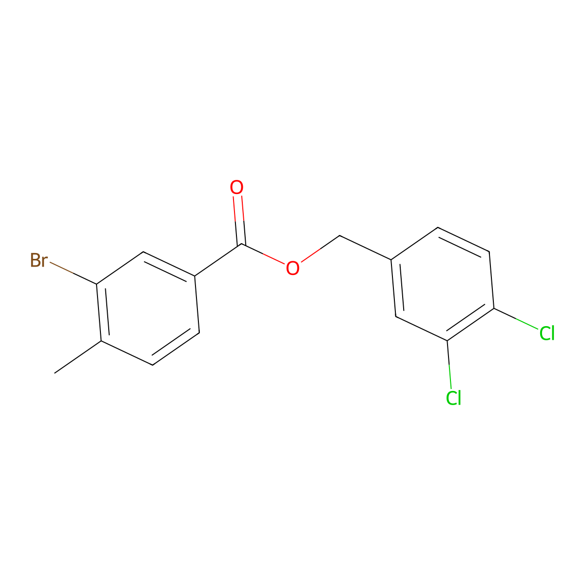 (3,4-Dichlorophenyl)methyl 3-bromo-4-methylbenzoate molecular structure, CAS 650596-11-5
