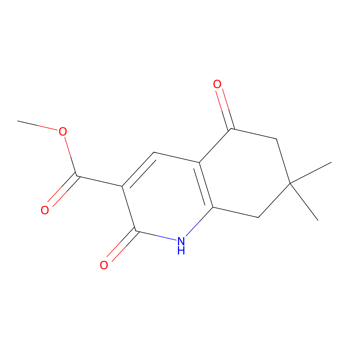 Methyl 7,7-dimethyl-2,5-dioxo-1,2,5,6,7,8-hexahydroquinoline-3-carboxylate molecular structure, CAS 650597-76-5
