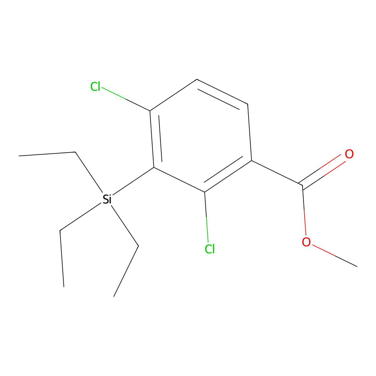 Benzoic acid, 2,4-dichloro-3-(triethylsilyl)-, methyl ester molecular structure, CAS 650598-49-5