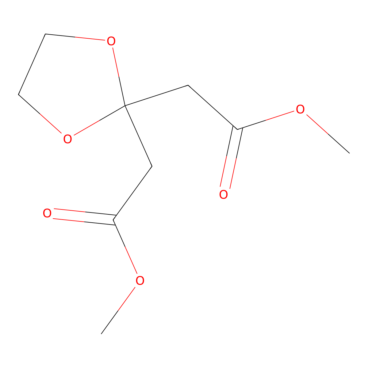 Dimethyl 2,2'-(1,3-dioxolane-2,2-diyl)diacetate molecular structure, CAS 6506-31-6