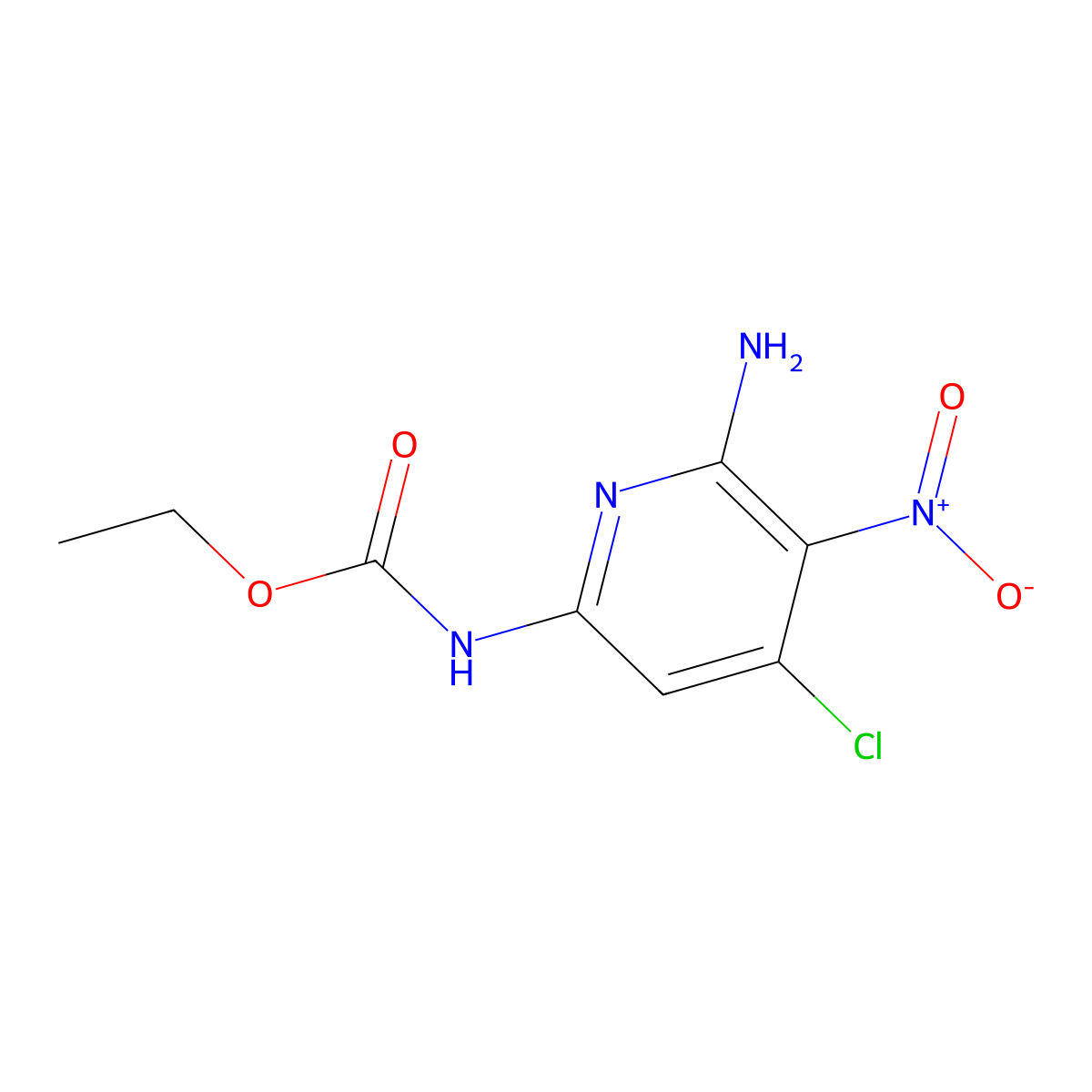 Ethyl (6-amino-4-chloro-5-nitropyridin-2-yl)carbamate molecular structure, CAS 6506-86-1