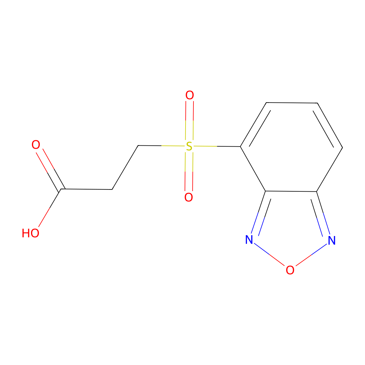 Propanoic acid, 3-(2,1,3-benzoxadiazol-4-ylsulfonyl)- molecular structure, CAS 650603-21-7