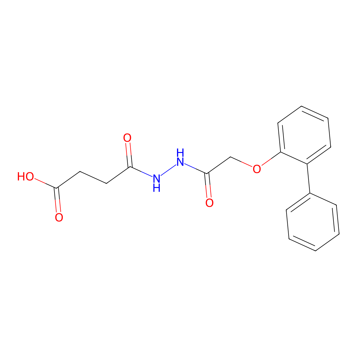 4-{2-[(Biphenyl-2-yloxy)acetyl]hydrazinyl}-4-oxobutanoic acid molecular structure, CAS 650611-46-4