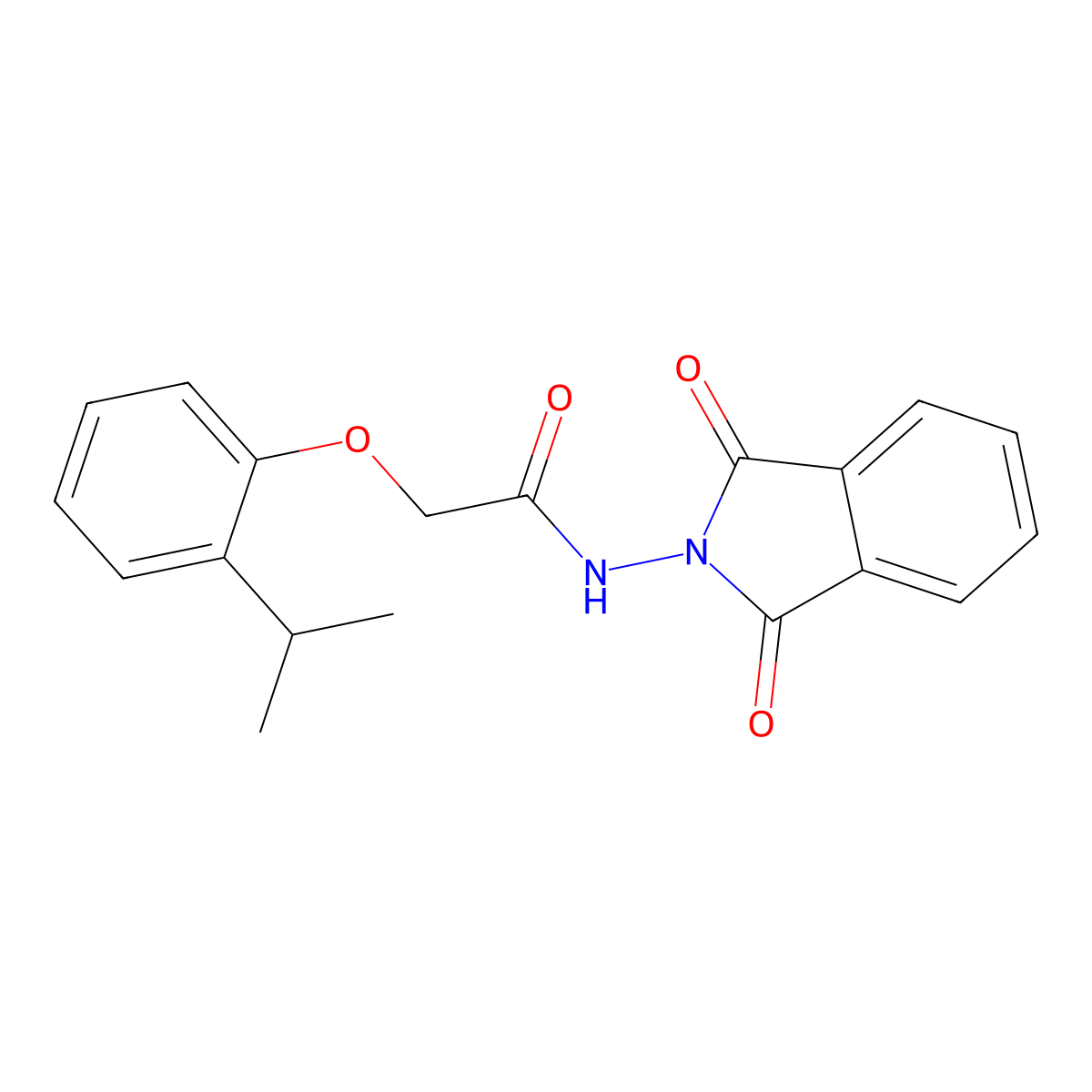 N-(1,3-dioxo-1,3-dihydro-2H-isoindol-2-yl)-2-(2-isopropylphenoxy)acetamide molecular structure, CAS 650612-33-2
