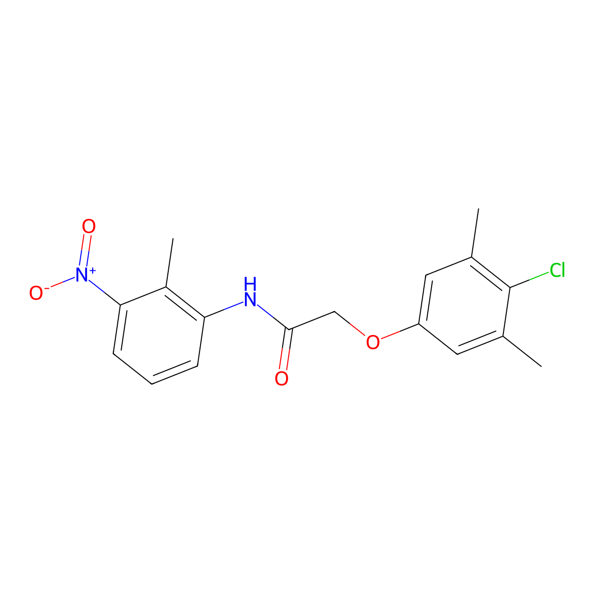 2-(4-chloro-3,5-dimethylphenoxy)-N-(2-methyl-3-nitrophenyl)acetamide molecular structure, CAS 650614-27-0
