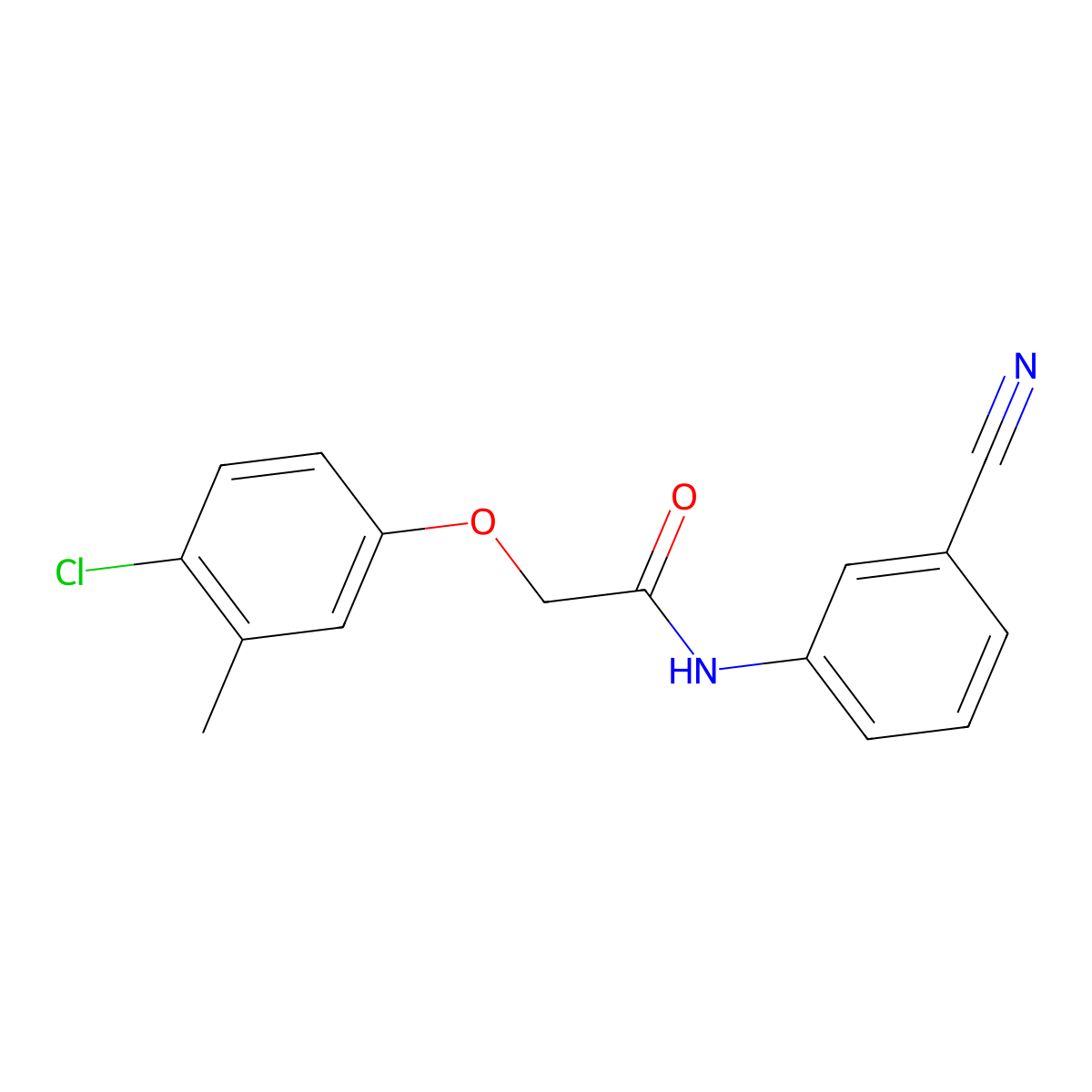 2-(4-chloro-3-methylphenoxy)-N-(3-cyanophenyl)acetamide molecular structure, CAS 650614-53-2