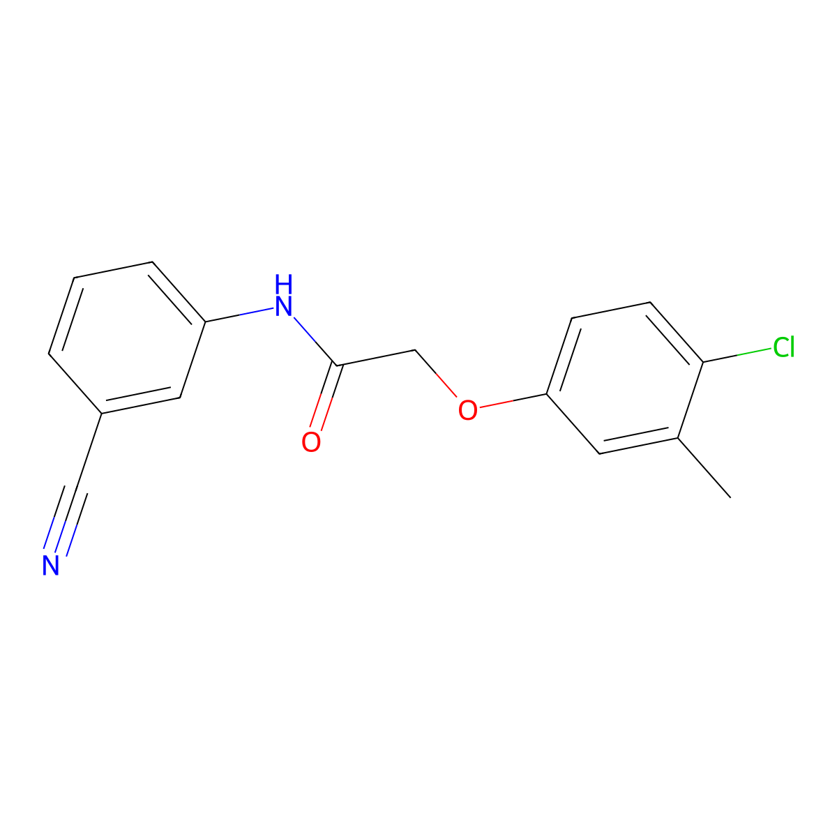 2-(4-chloro-3-methylphenoxy)-N-(3-cyanophenyl)acetamide molecular structure, CAS 650614-53-2