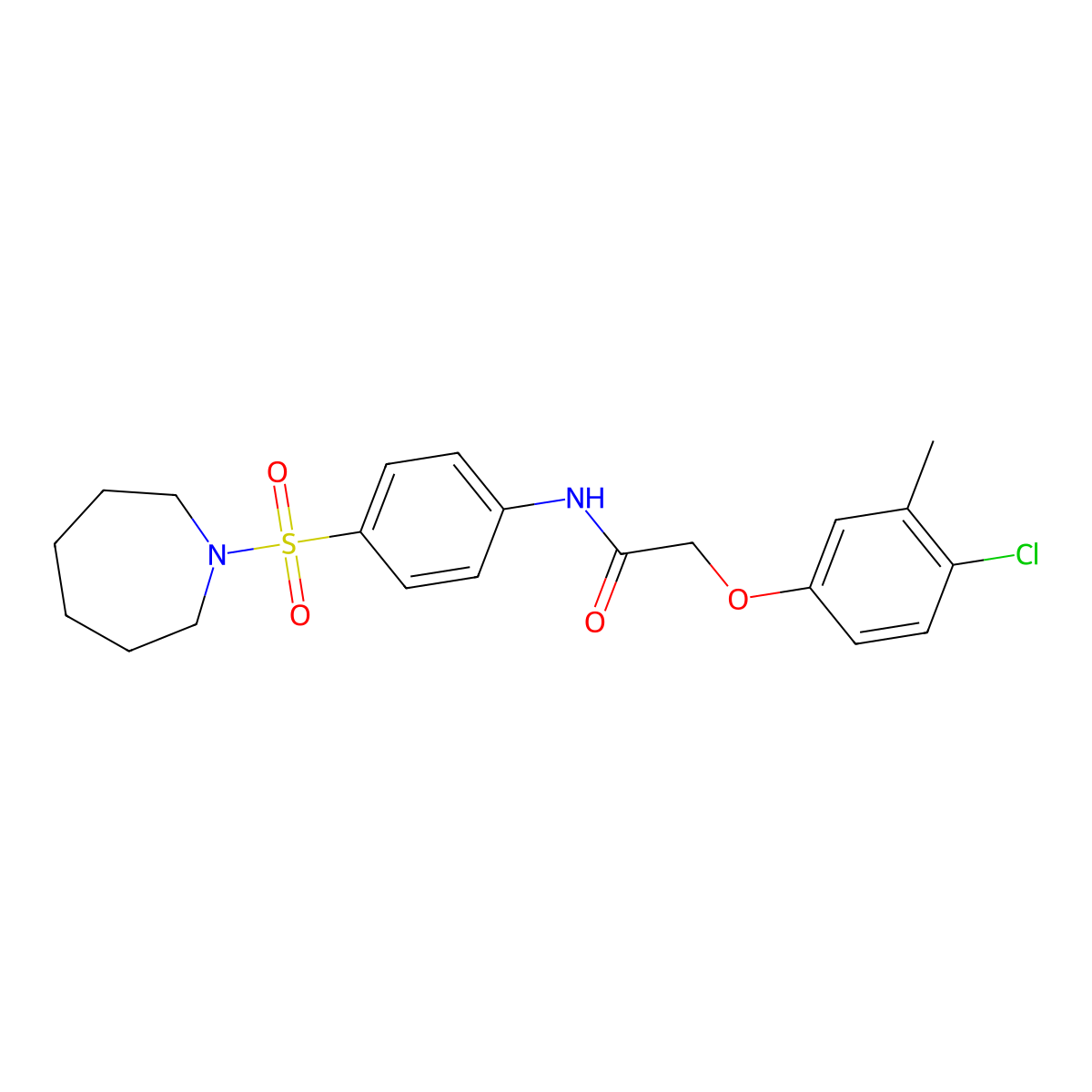 N-[4-(azepan-1-ylsulfonyl)phenyl]-2-(4-chloro-3-methylphenoxy)acetamide molecular structure, CAS 650614-60-1