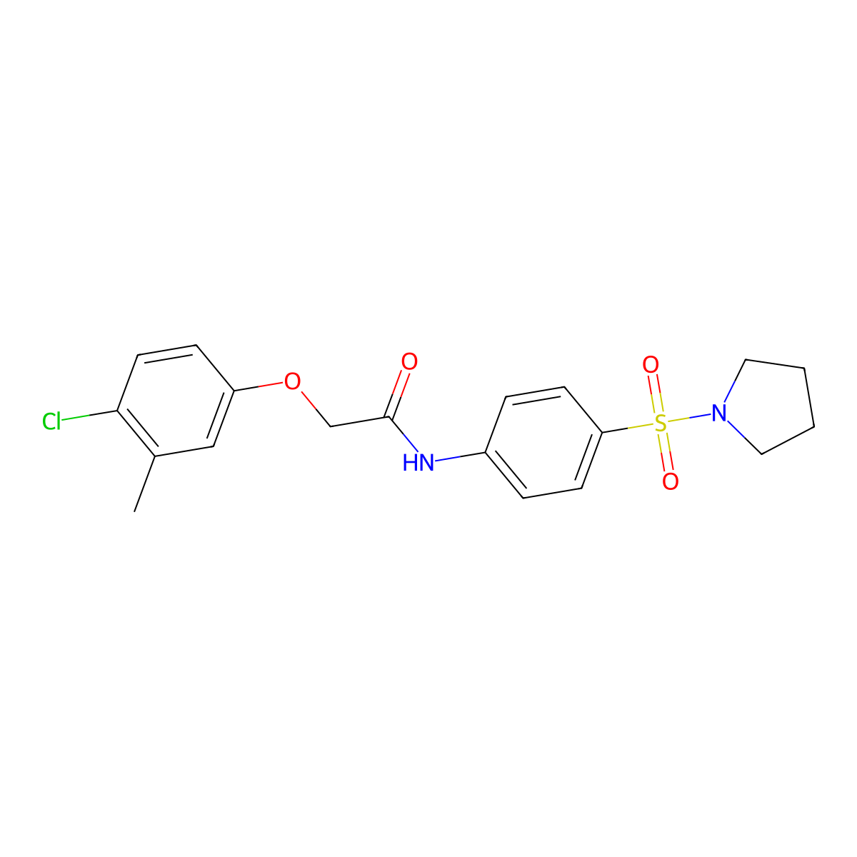 2-(4-chloro-3-methylphenoxy)-N-[4-(1-pyrrolidinylsulfonyl)phenyl]acetamide molecular structure, CAS 650614-65-6