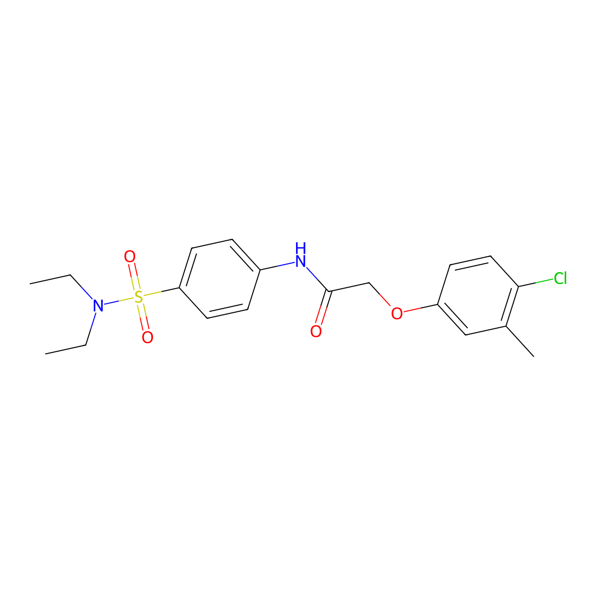 2-(4-chloro-3-methylphenoxy)-N-[4-(diethylsulfamoyl)phenyl]acetamide molecular structure, CAS 650614-68-9