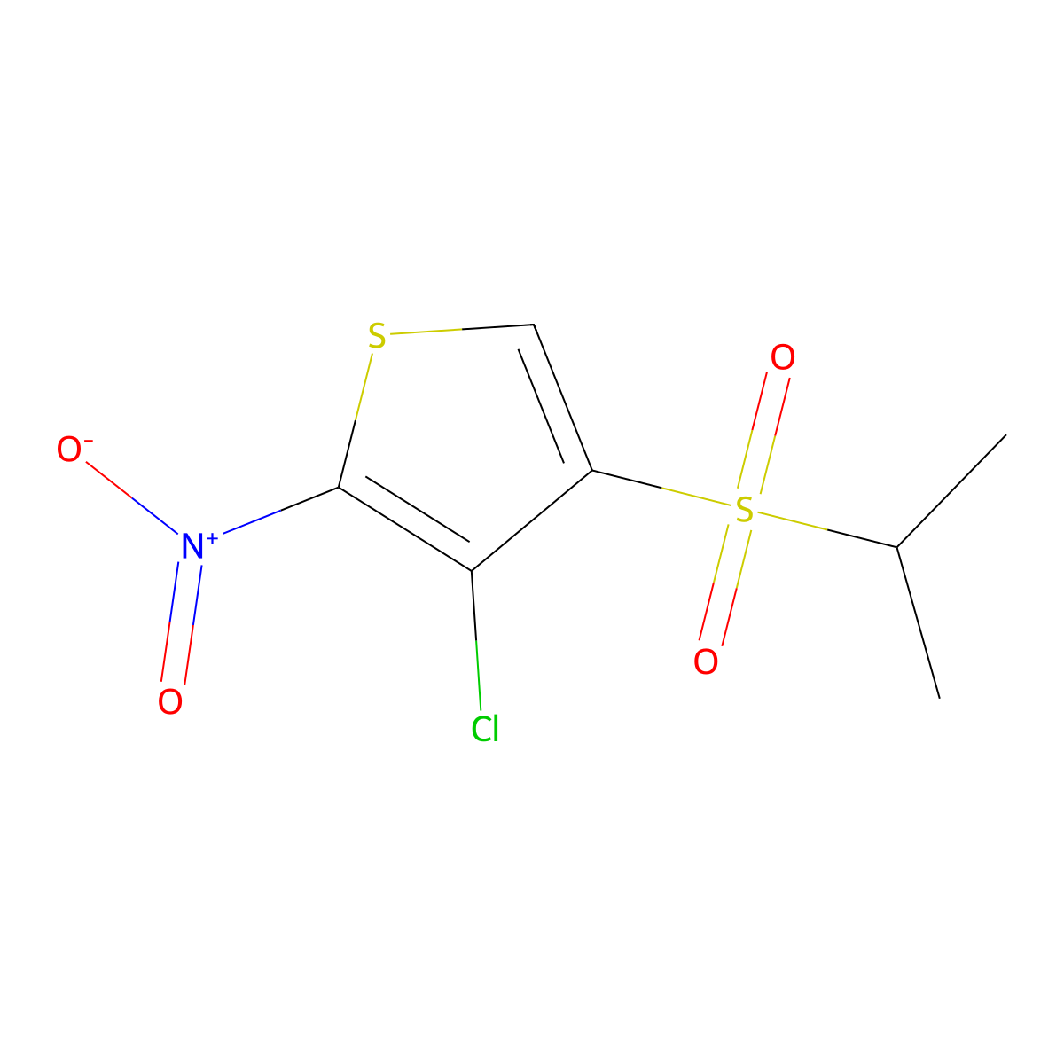 3-Chloro-4-(isopropylsulfonyl)-2-nitrothiophene molecular structure, CAS 650615-63-7