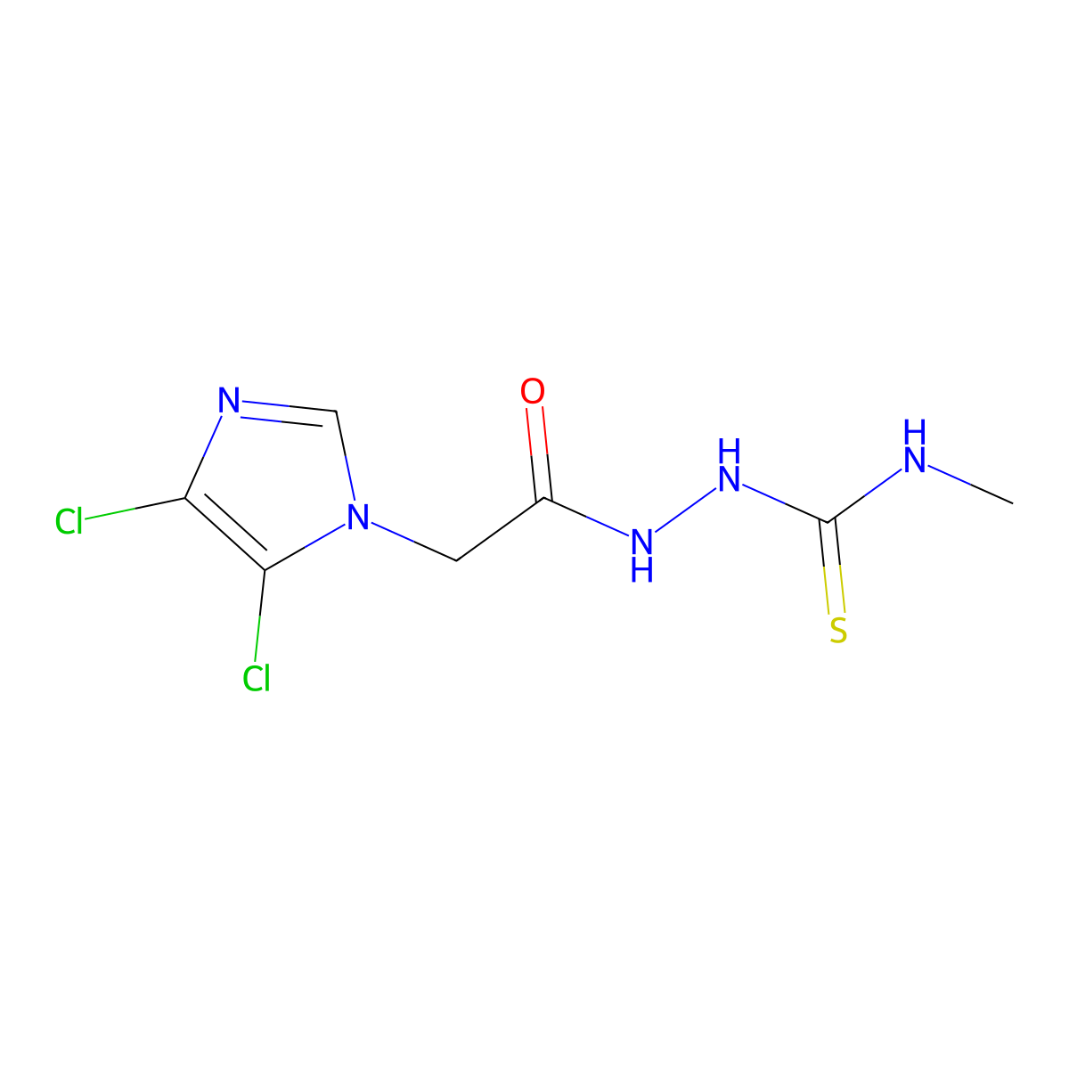 1-[[2-(4,5-Dichloroimidazol-1-yl)acetyl]amino]-3-methylthiourea molecular structure, CAS 650615-65-9
