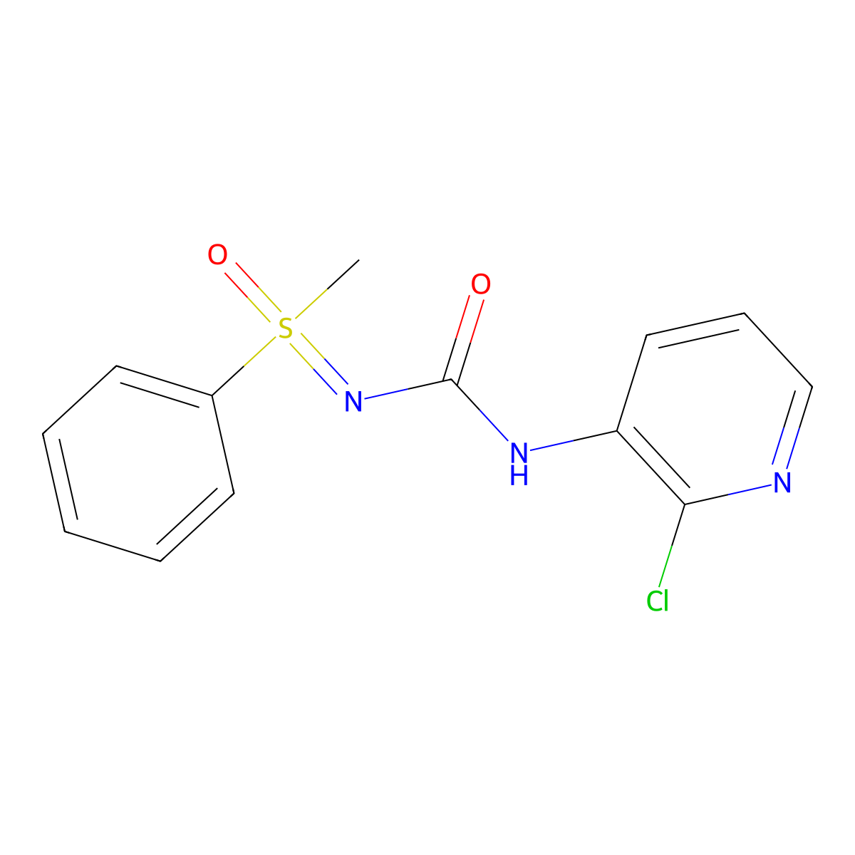1-(2-Chloropyridin-3-yl)-3-(methyl(oxo)(phenyl)-lambda6-sulfanylidene)urea molecular structure, CAS 650615-80-8