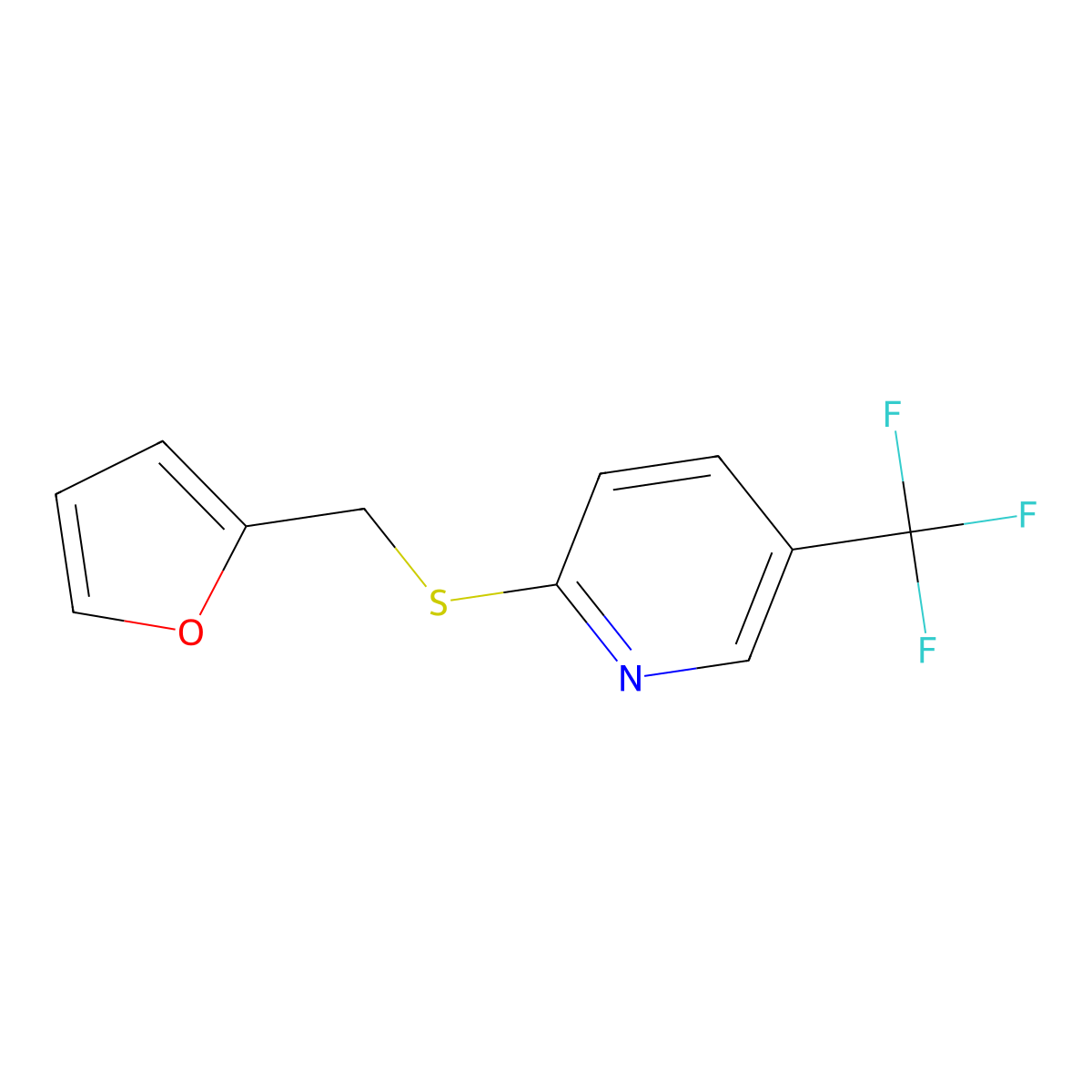 2-[(2-Furylmethyl)thio]-5-(trifluoromethyl)pyridine molecular structure, CAS 650617-39-3