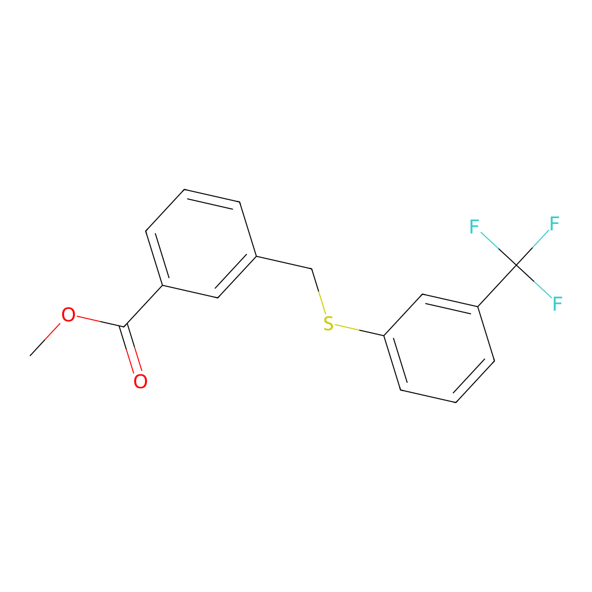 Methyl 3-([[3-(trifluoromethyl)phenyl]thio]methyl)benzoate molecular structure, CAS 650617-47-3