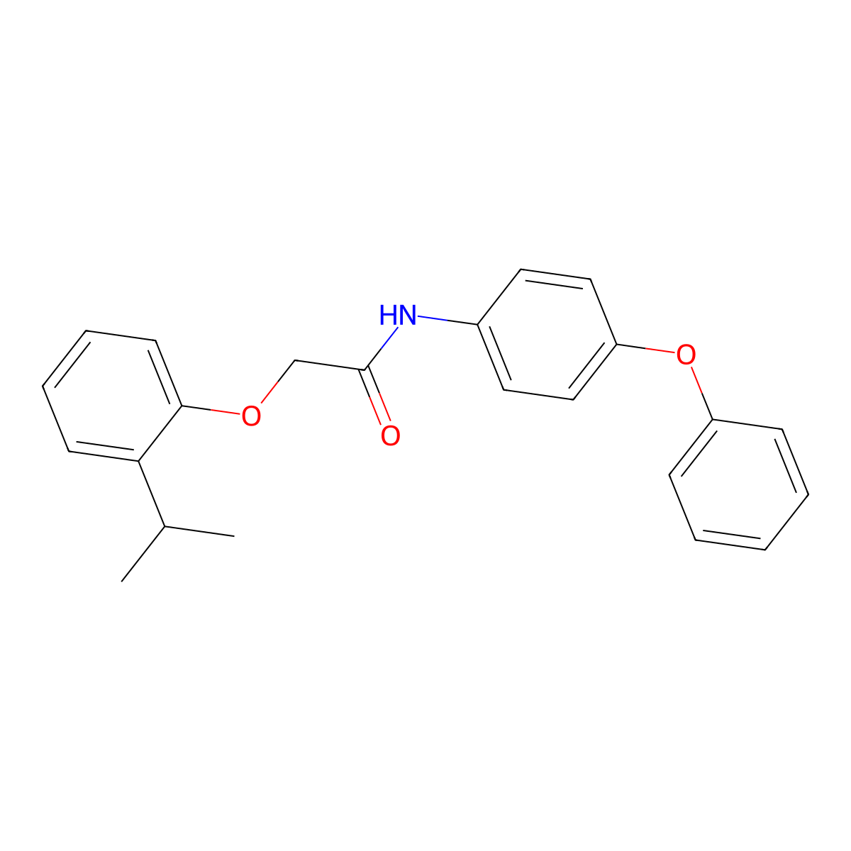 2-(2-isopropylphenoxy)-N-(4-phenoxyphenyl)acetamide molecular structure, CAS 650620-29-4