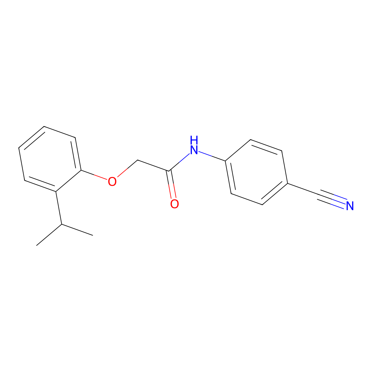 N-(4-cyanophenyl)-2-(2-isopropylphenoxy)acetamide molecular structure, CAS 650620-31-8