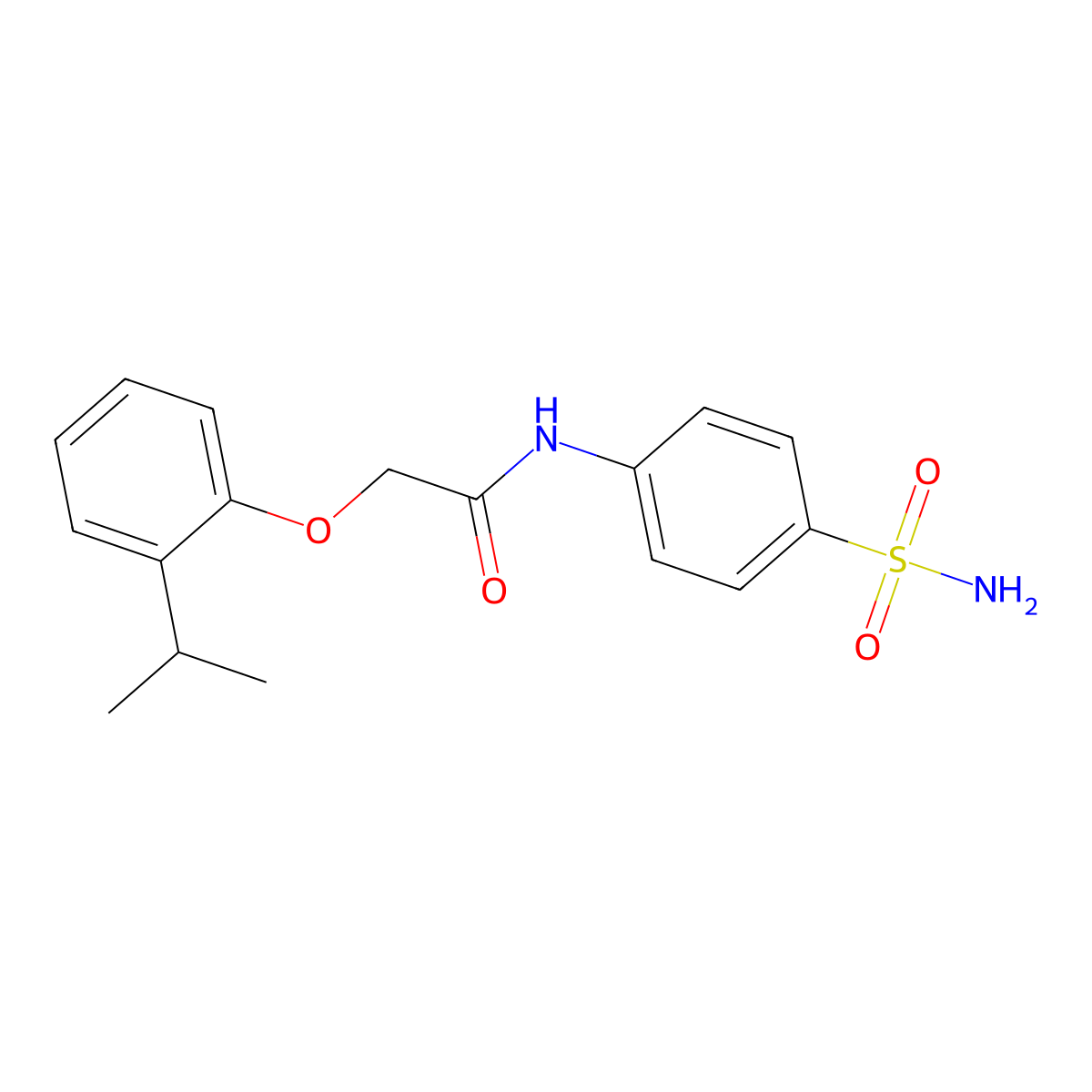2-(2-isopropylphenoxy)-N-(4-sulfamoylphenyl)acetamide molecular structure, CAS 650620-35-2