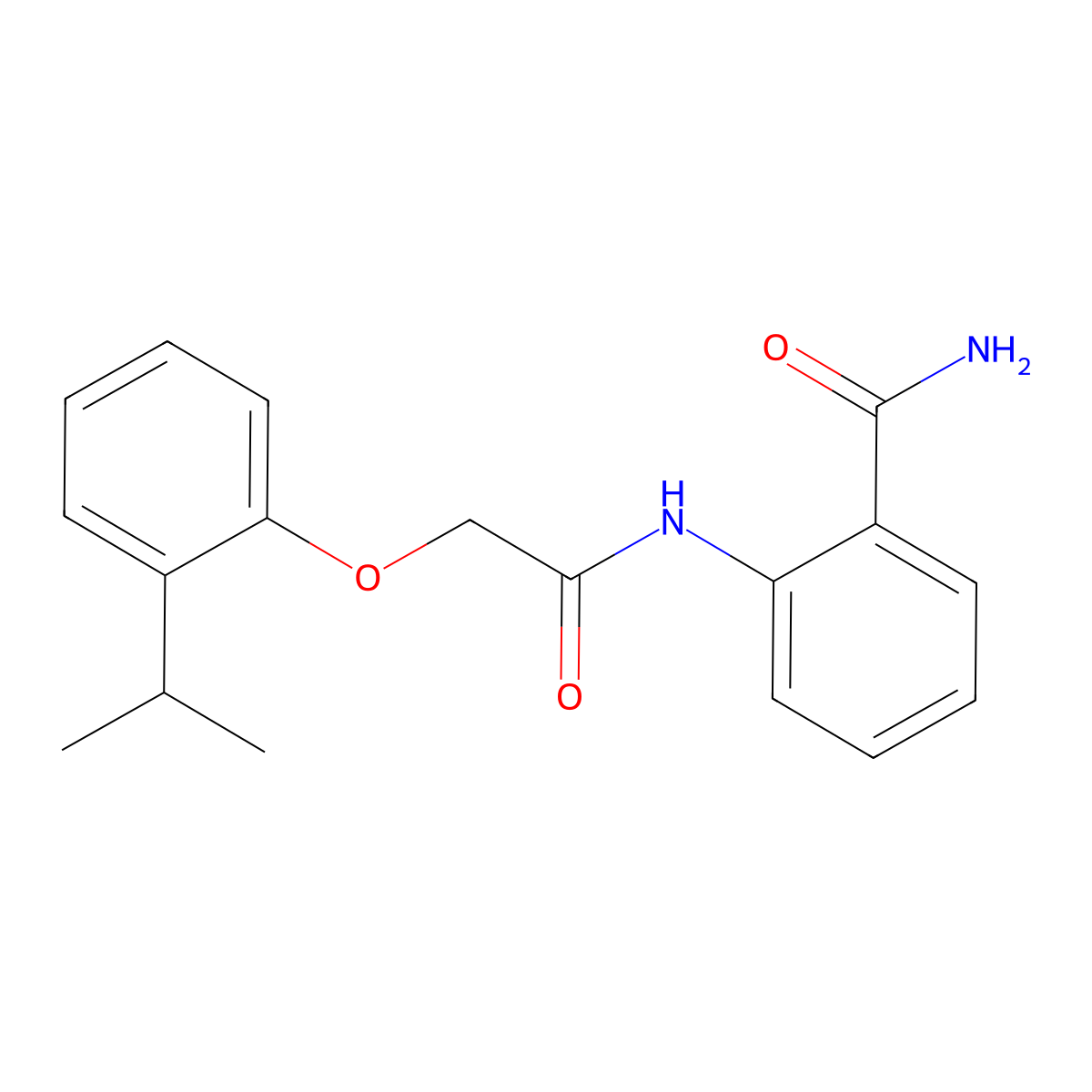 2-{[(2-Isopropylphenoxy)acetyl]amino}benzamide molecular structure, CAS 650620-37-4