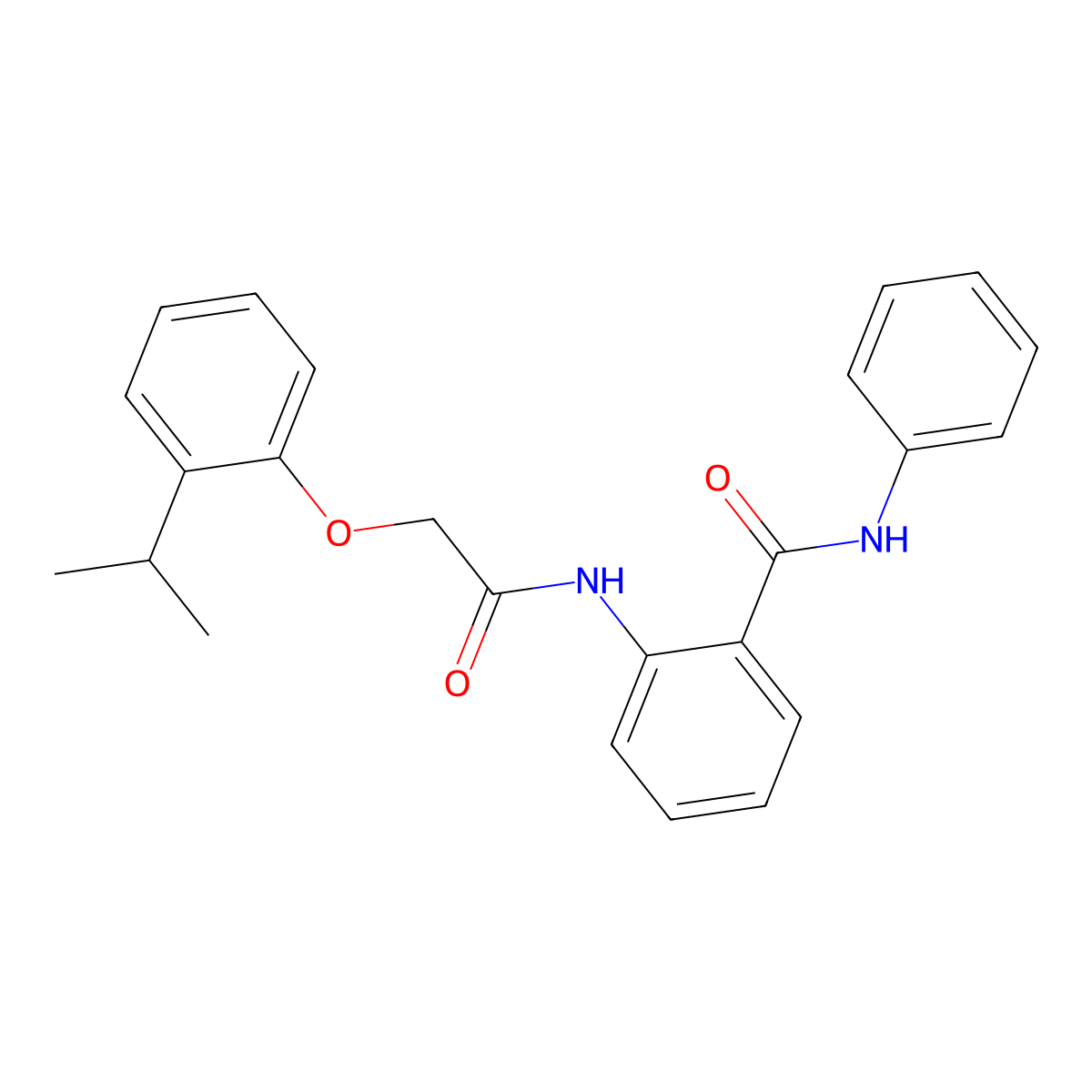 2-{[(2-isopropylphenoxy)acetyl]amino}-N-phenylbenzamide molecular structure, CAS 650620-38-5