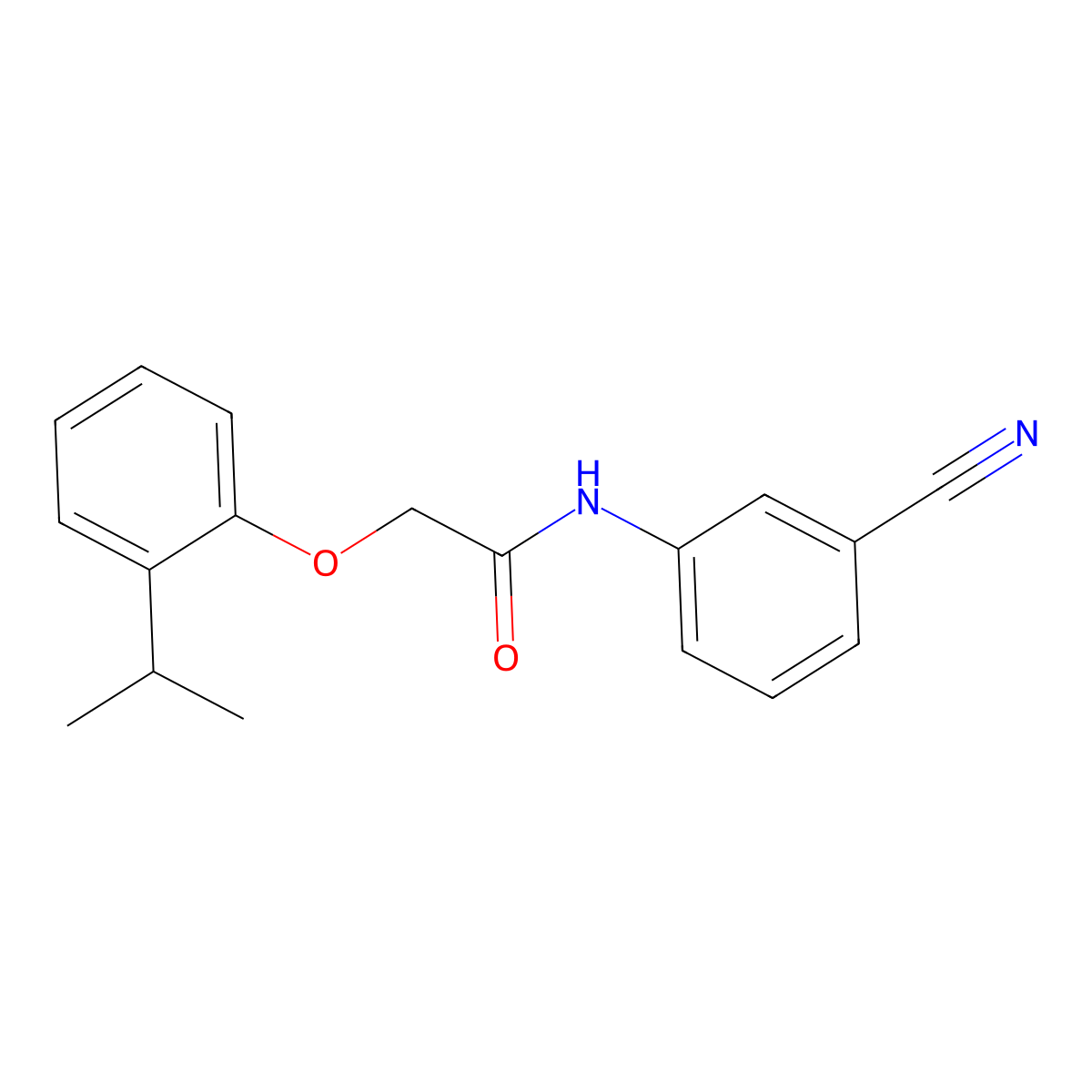 N-(3-cyanophenyl)-2-(2-propan-2-ylphenoxy)acetamide molecular structure, CAS 650620-39-6