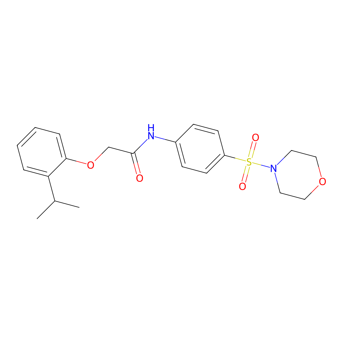 2-(2-isopropylphenoxy)-N-[4-(4-morpholinylsulfonyl)phenyl]acetamide molecular structure, CAS 650620-47-6