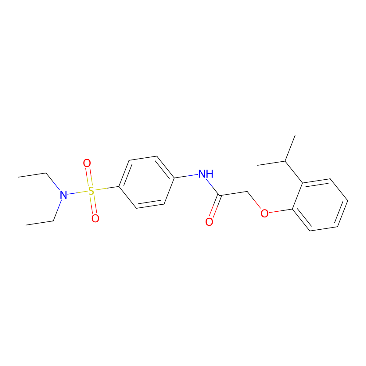 N-[4-(diethylsulfamoyl)phenyl]-2-(2-propan-2-ylphenoxy)acetamide molecular structure, CAS 650620-48-7