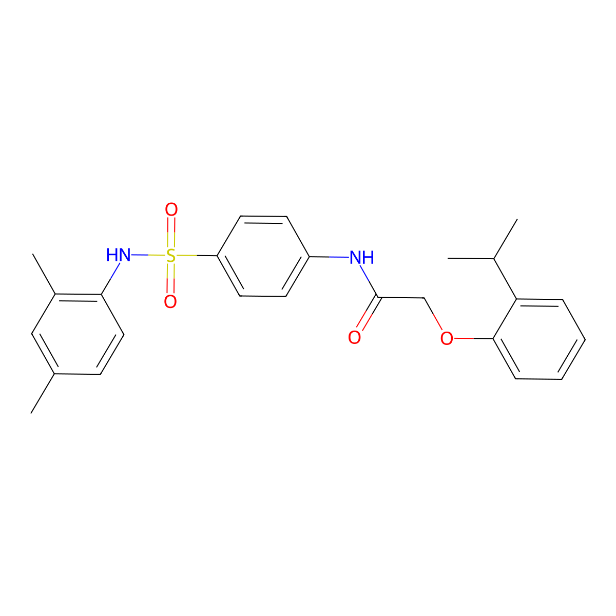 N-[4-[(2,4-dimethylphenyl)sulfamoyl]phenyl]-2-(2-propan-2-ylphenoxy)acetamide molecular structure, CAS 650620-50-1