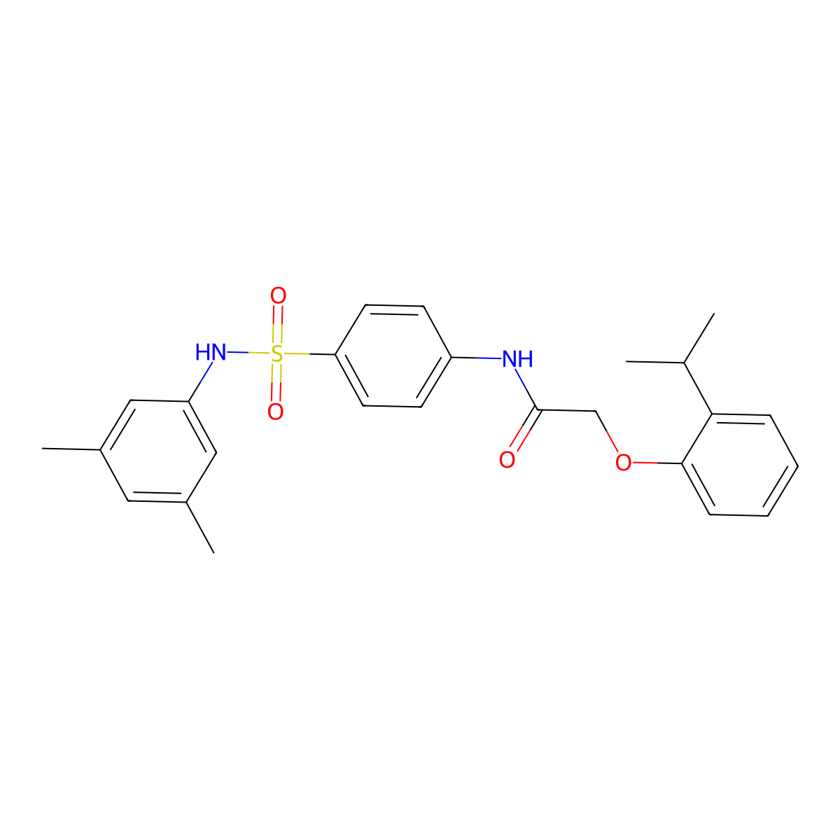 N-[4-[(3,5-dimethylphenyl)sulfamoyl]phenyl]-2-(2-propan-2-ylphenoxy)acetamide molecular structure, CAS 650620-53-4