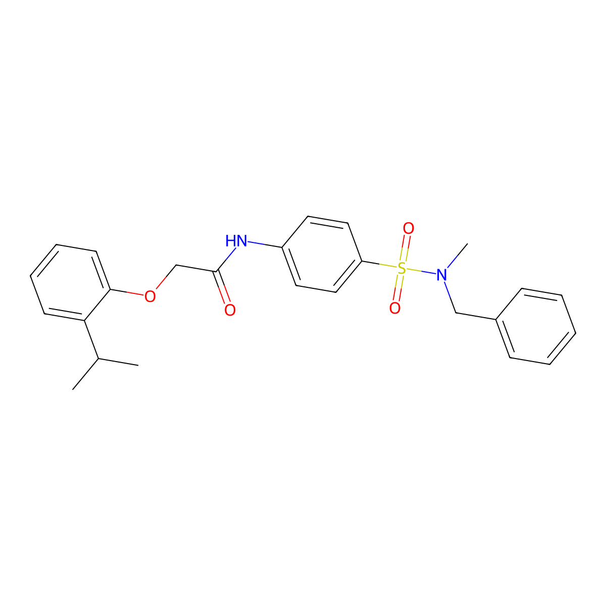 N-[4-[benzyl(methyl)sulfamoyl]phenyl]-2-(2-propan-2-ylphenoxy)acetamide molecular structure, CAS 650620-57-8