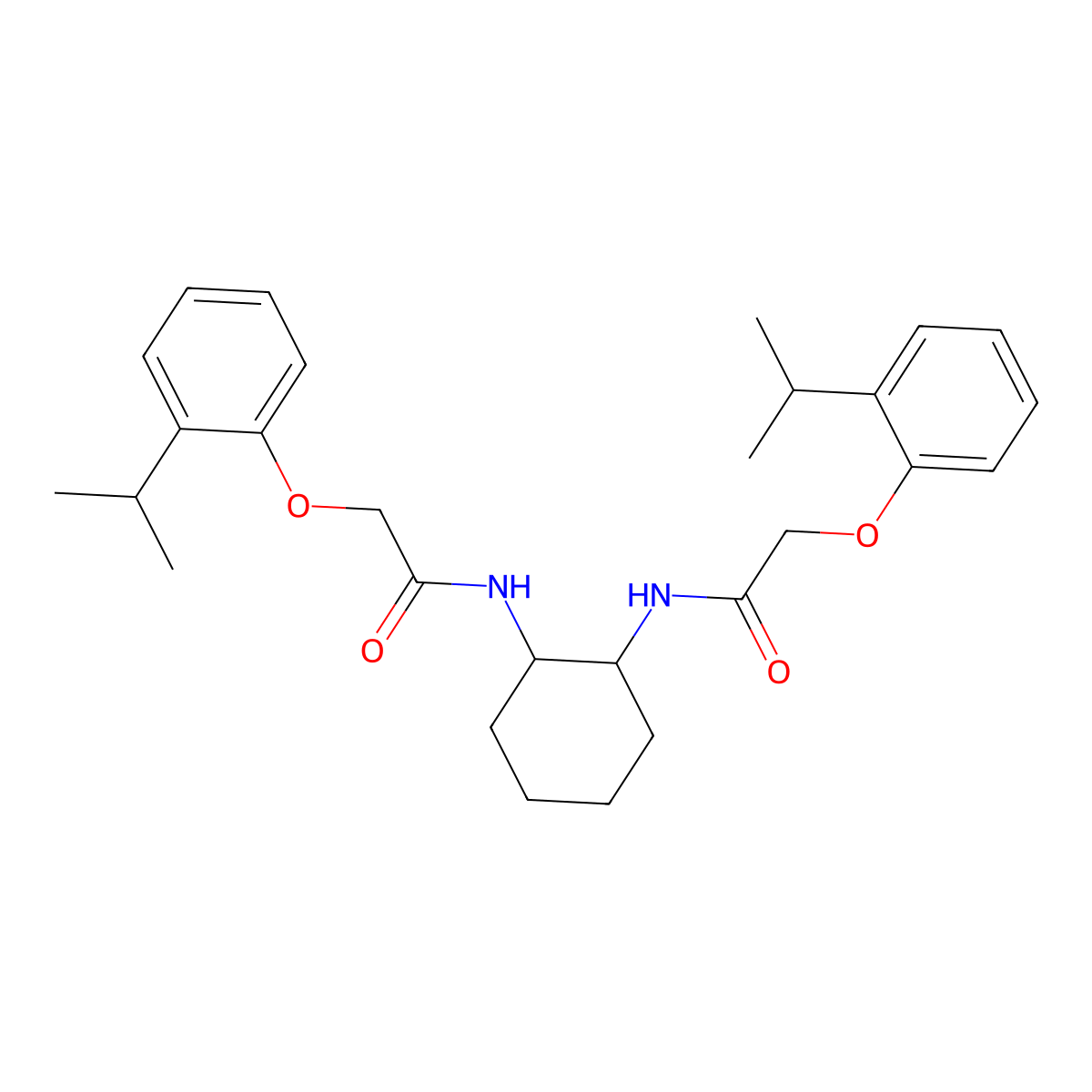 2-(2-propan-2-ylphenoxy)-N-[2-[[2-(2-propan-2-ylphenoxy)acetyl]amino]cyclohexyl]acetamide molecular structure, CAS 650620-89-6