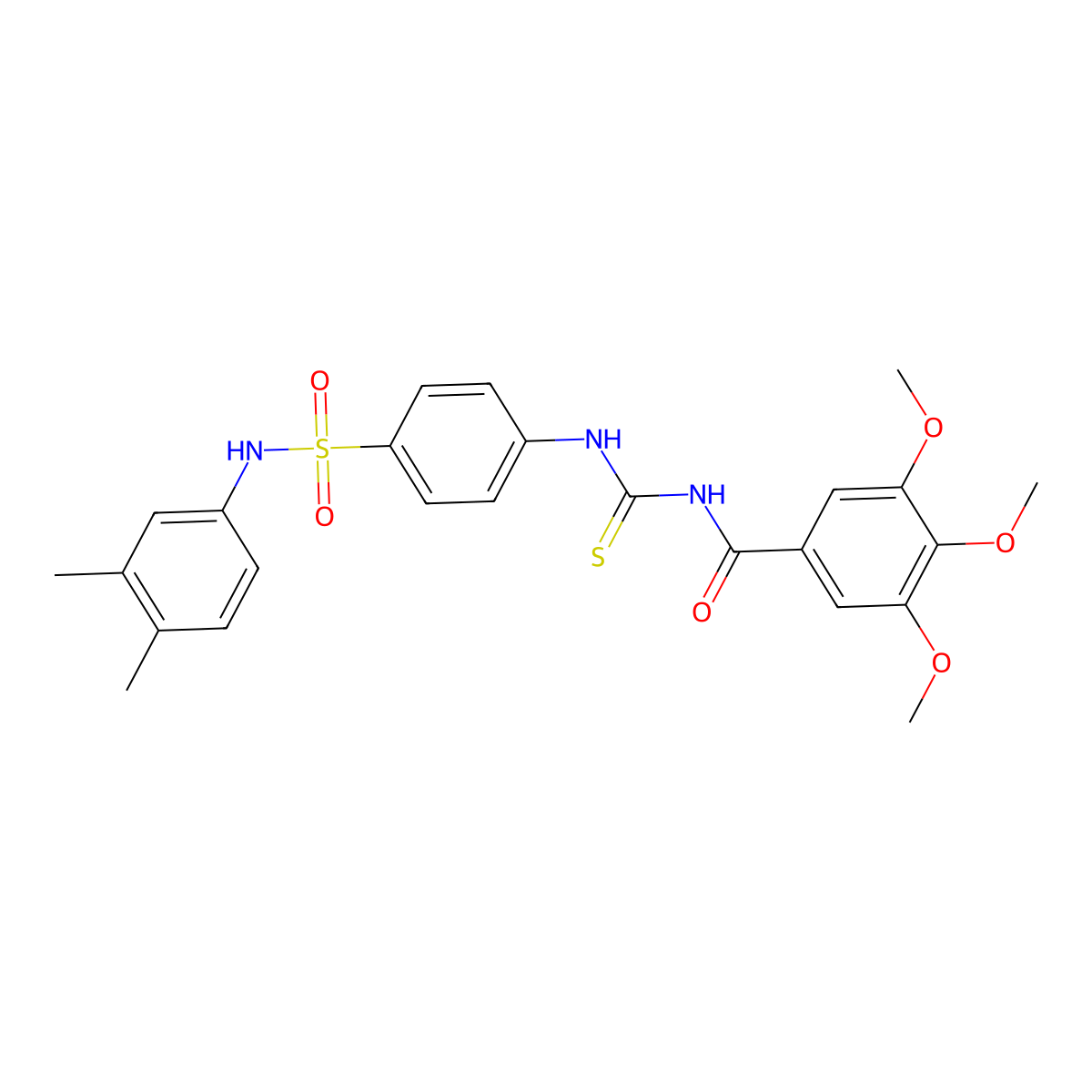 N-[[4-[(3,4-dimethylphenyl)sulfamoyl]phenyl]carbamothioyl]-3,4,5-trimethoxybenzamide molecular structure, CAS 650621-39-9