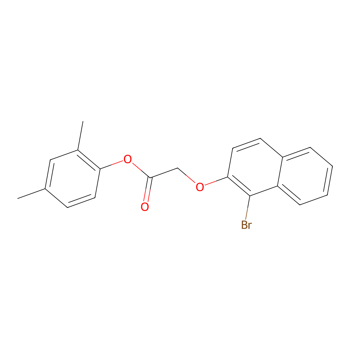 2,4-Dimethylphenyl 2-(1-bromo-2-naphthyloxy)acetate molecular structure, CAS 650621-73-1
