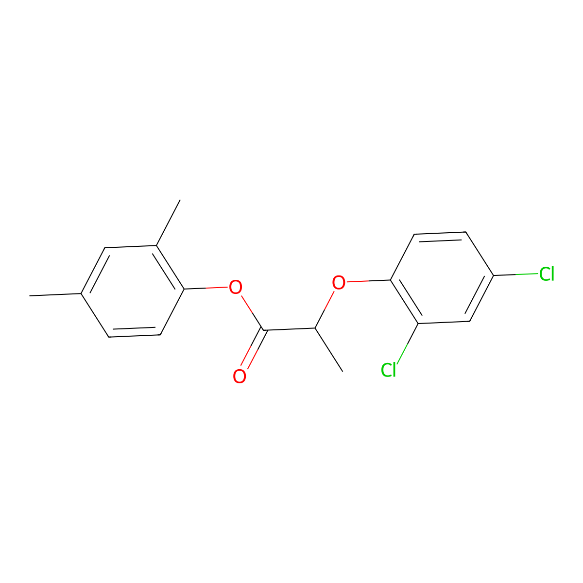 2,4-Dimethylphenyl 2-(2,4-dichlorophenoxy)propanoate molecular structure, CAS 650621-78-6