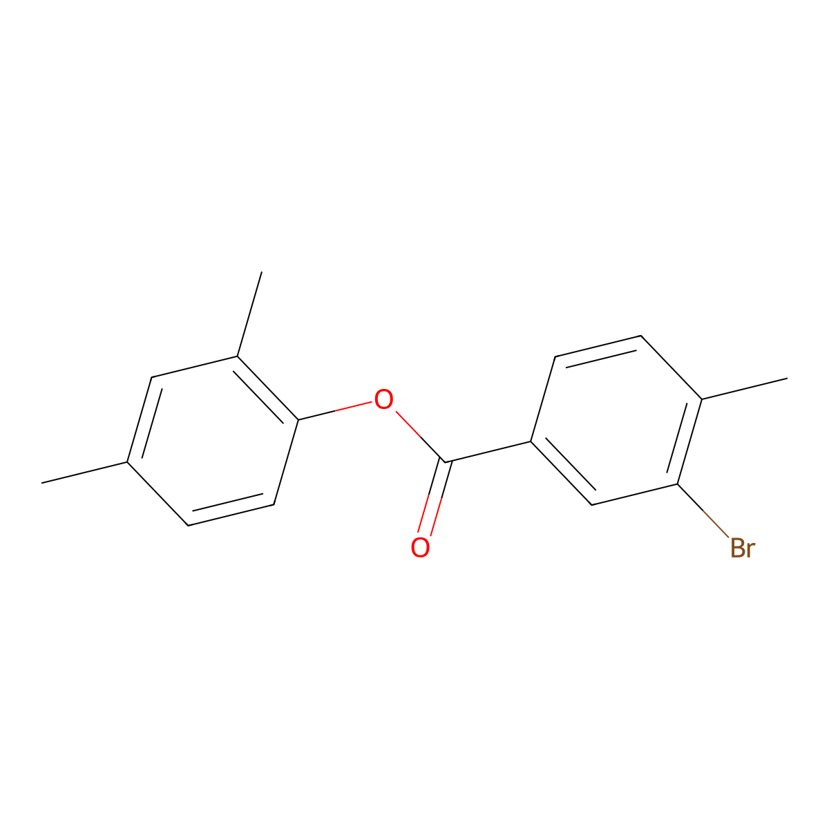 2,4-Dimethylphenyl 3-bromo-4-methylbenzoate molecular structure, CAS 650621-90-2