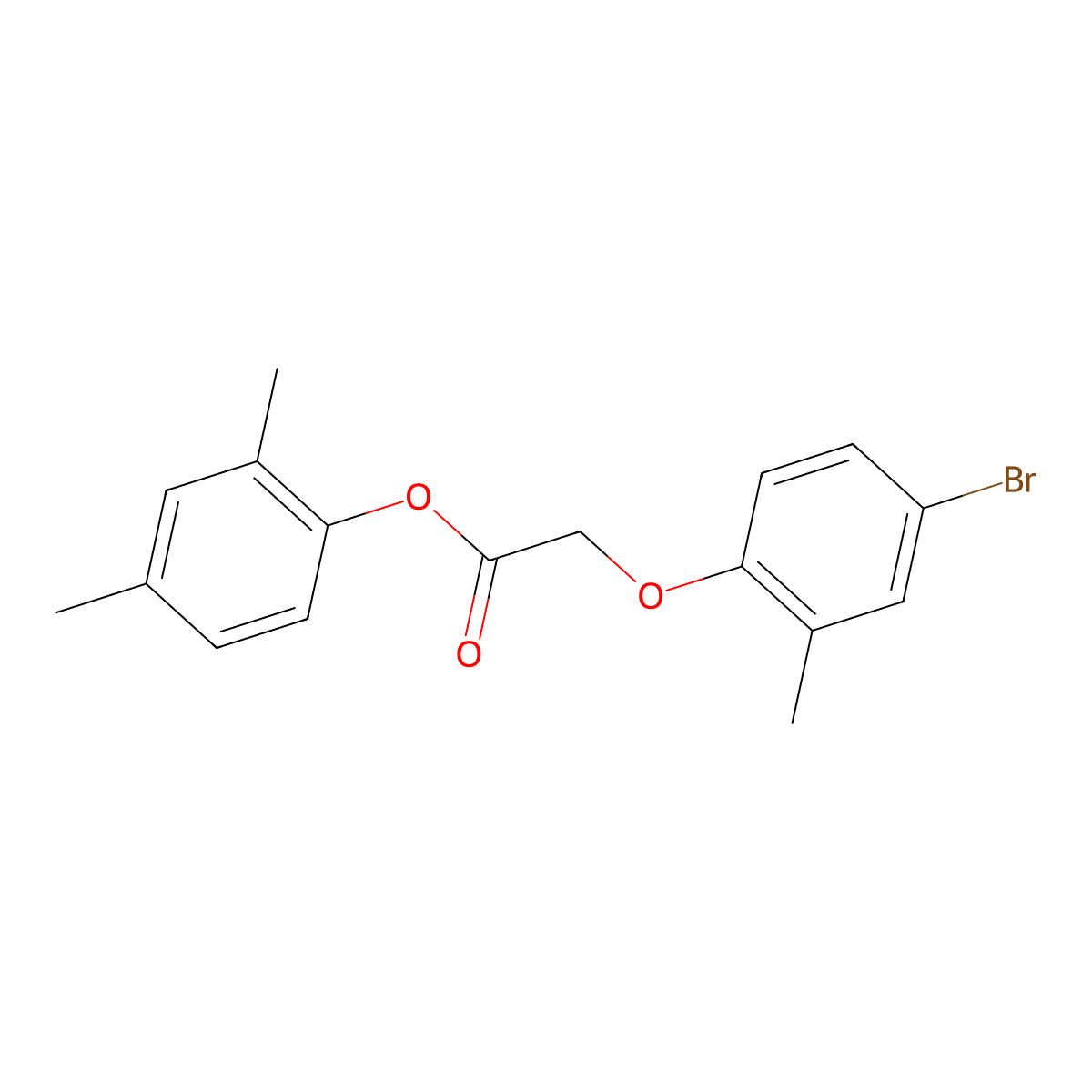 2,4-Dimethylphenyl (4-bromo-2-methylphenoxy)acetate molecular structure, CAS 650622-02-9