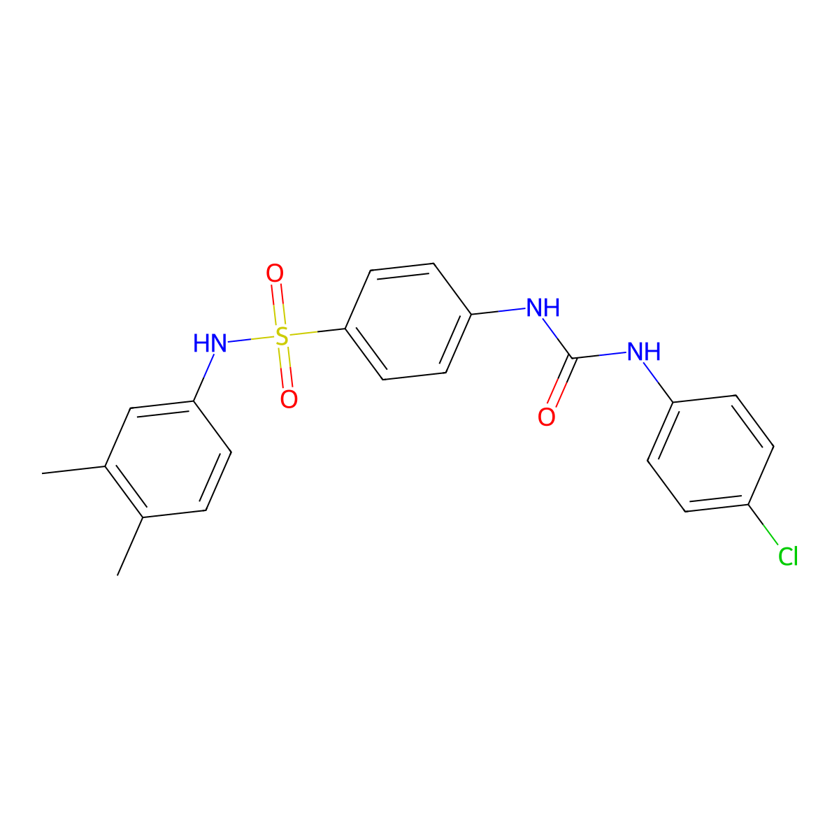 1-(4-Chlorophenyl)-3-[4-[(3,4-dimethylphenyl)sulfamoyl]phenyl]urea molecular structure, CAS 650622-05-2