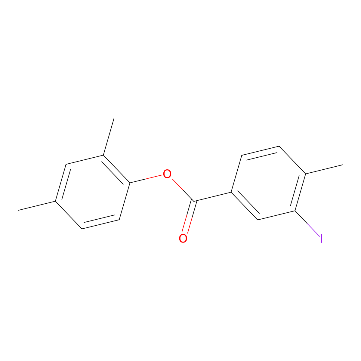 2,4-Dimethylphenyl 3-iodo-4-methylbenzoate molecular structure, CAS 650622-20-1
