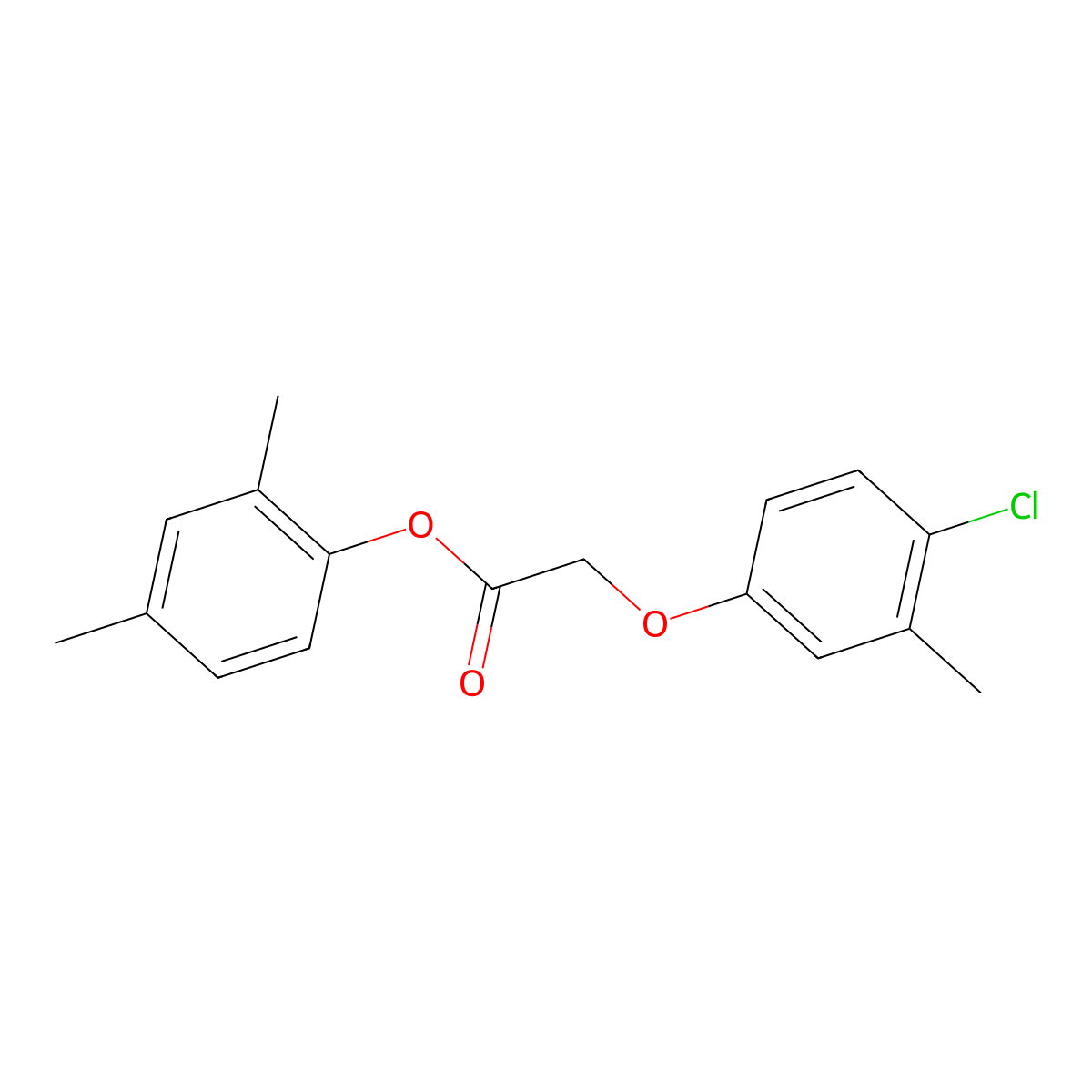 2,4-Dimethylphenyl (4-chloro-3-methylphenoxy)acetate molecular structure, CAS 650622-31-4