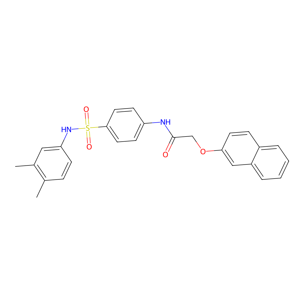 N-[4-[(3,4-dimethylphenyl)sulfamoyl]phenyl]-2-naphthalen-2-yloxyacetamide molecular structure, CAS 650622-44-9