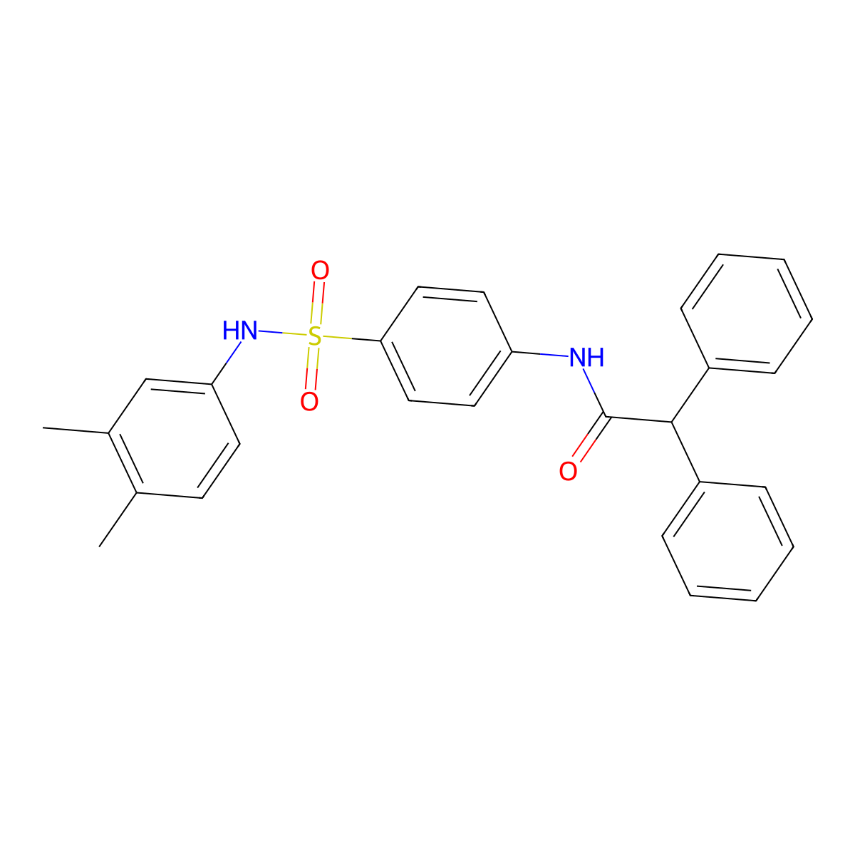 N-[4-[(3,4-dimethylphenyl)sulfamoyl]phenyl]-2,2-diphenylacetamide molecular structure, CAS 650622-45-0