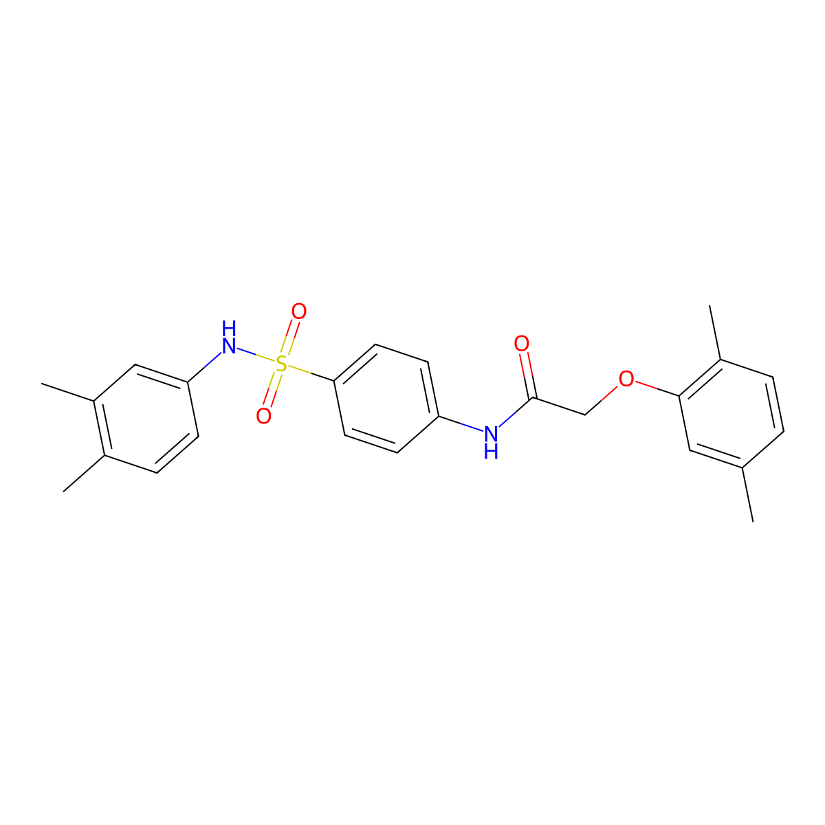 2-(2,5-dimethylphenoxy)-N-[4-[(3,4-dimethylphenyl)sulfamoyl]phenyl]acetamide molecular structure, CAS 650622-80-3