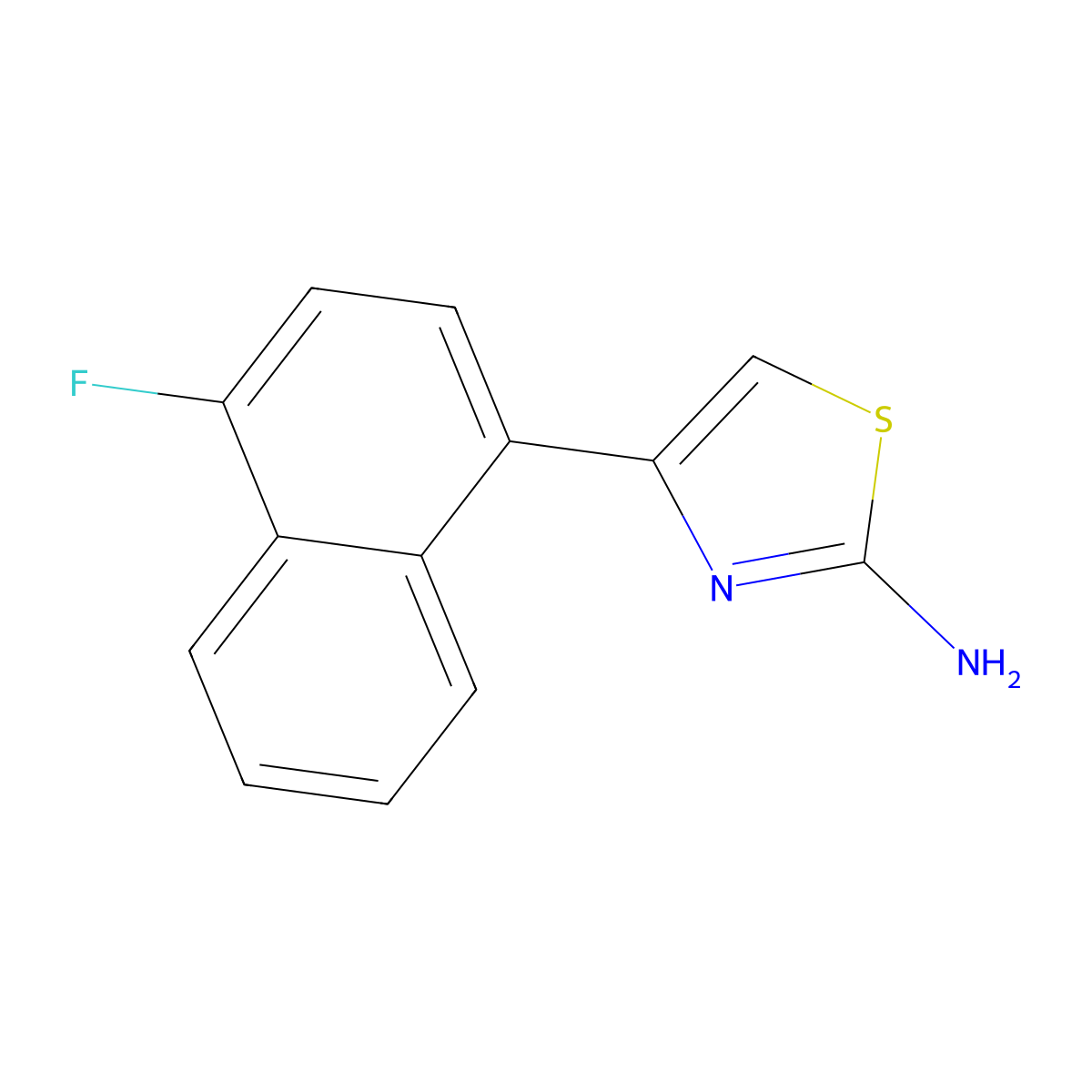 4-(4-Fluoronaphthalen-1-yl)-1,3-thiazol-2-amine molecular structure, CAS 650626-11-2