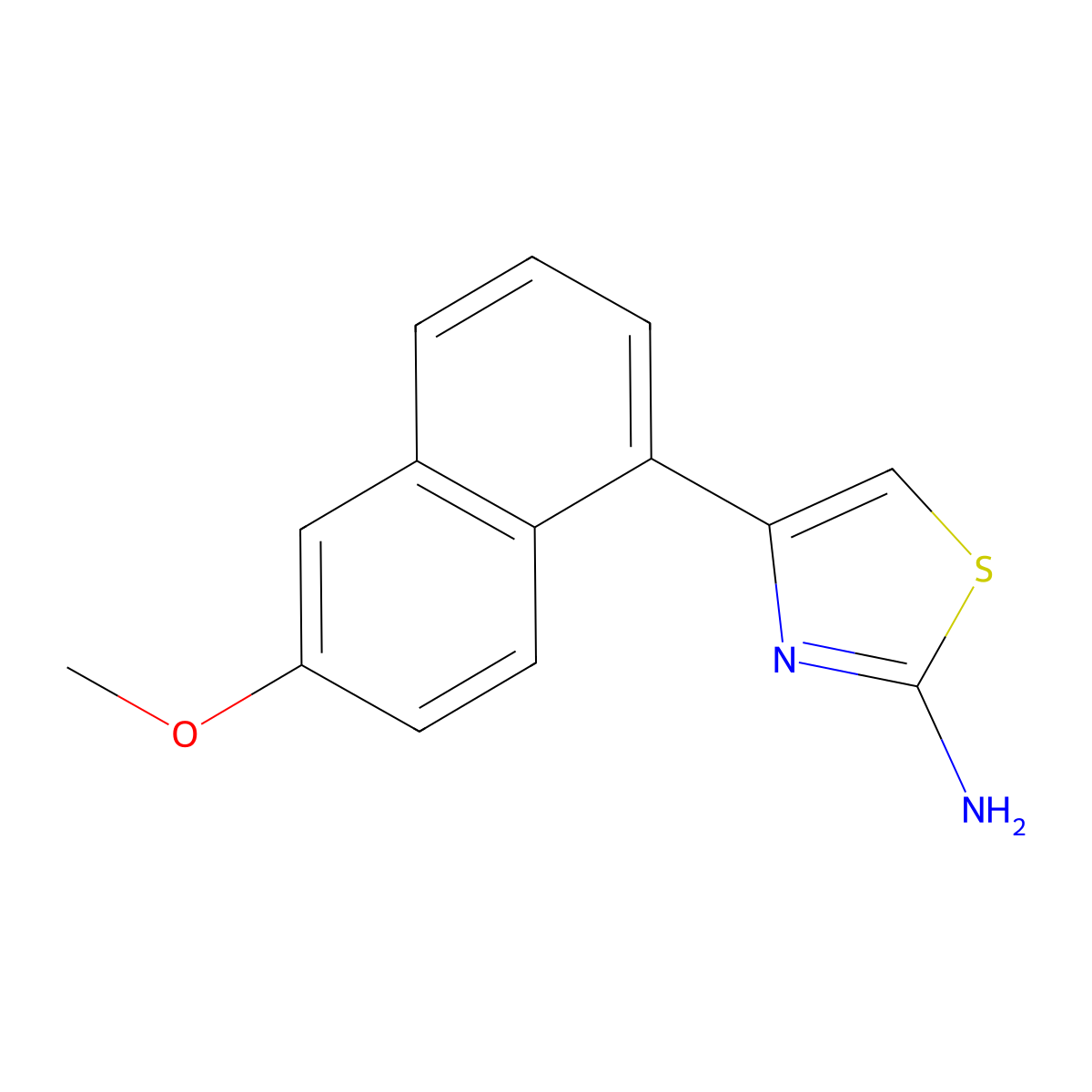 4-(6-Methoxynaphthalen-1-yl)-1,3-thiazol-2-amine molecular structure, CAS 650626-14-5
