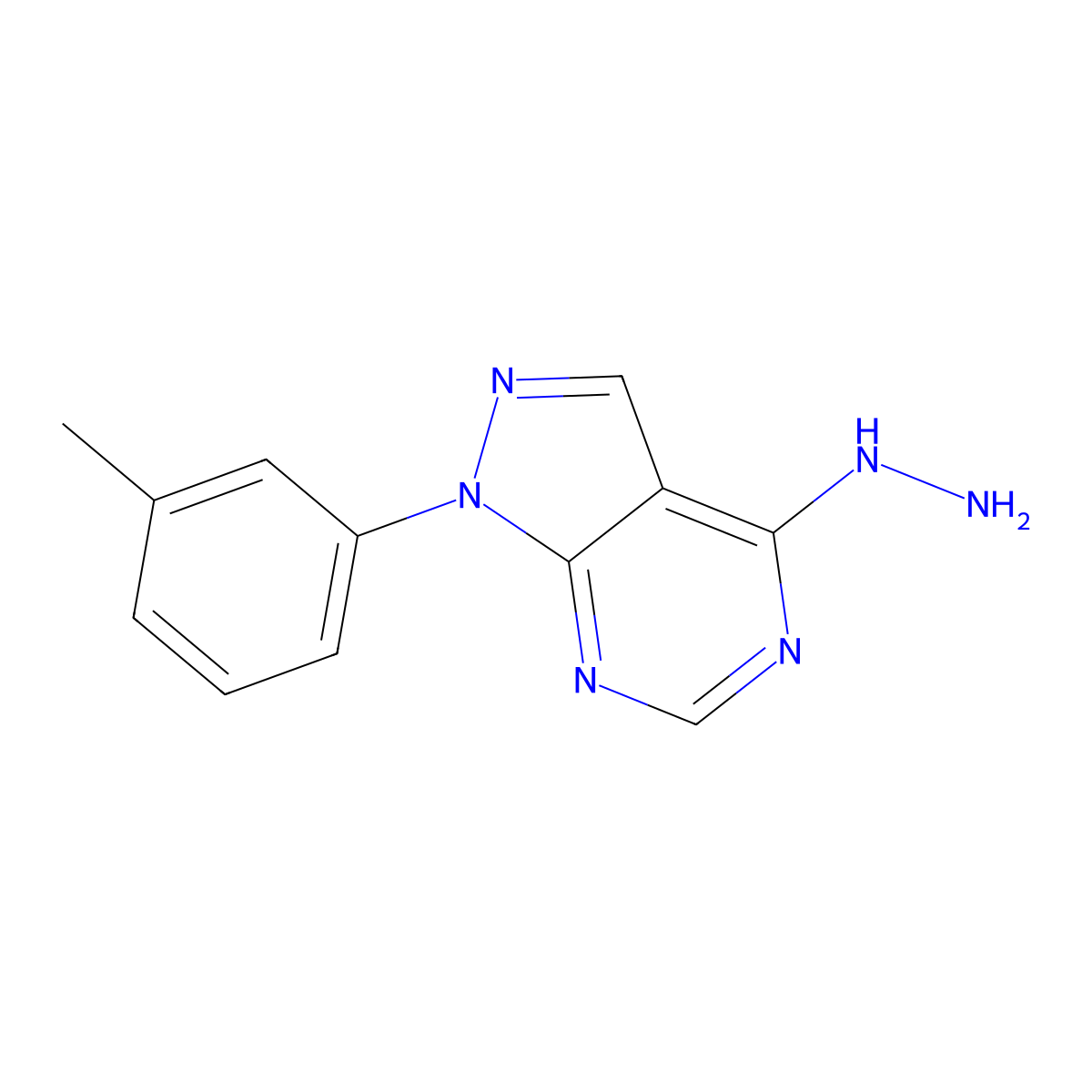 1-(3-Methylphenyl)pyrazolo[5,4-d]pyrimidine-4-ylhydrazine molecular structure, CAS 650628-07-2